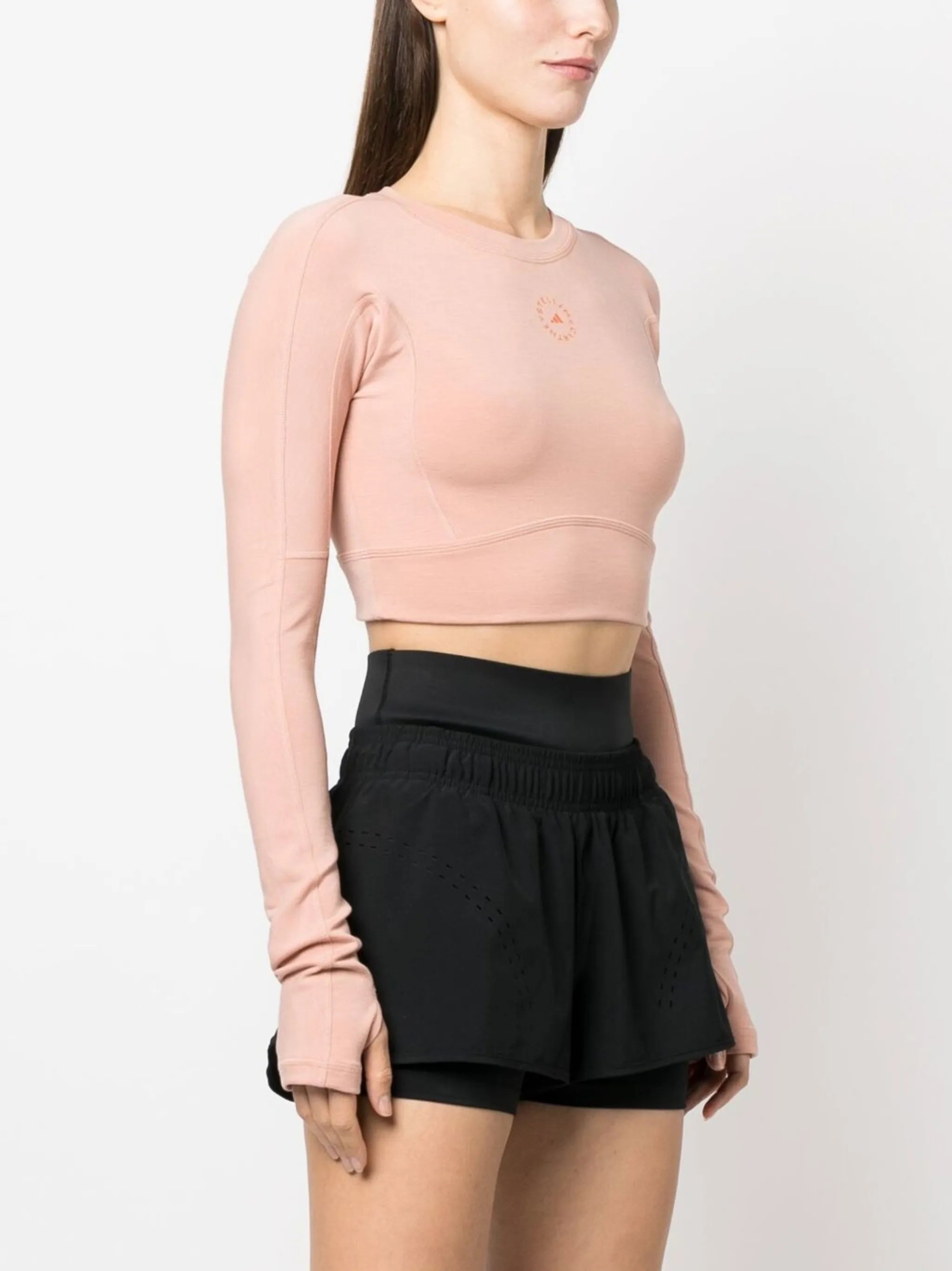 logo-print cropped performance top