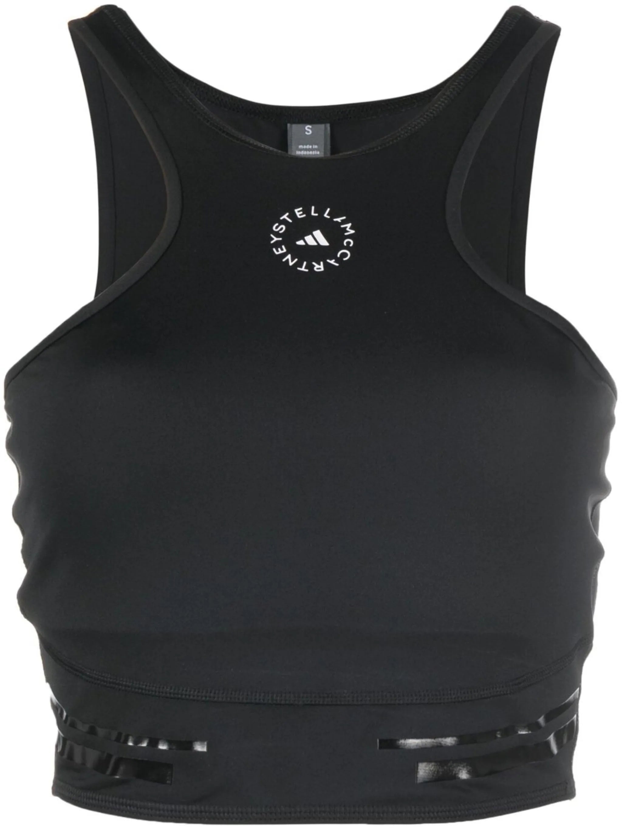 logo-print performance tank top