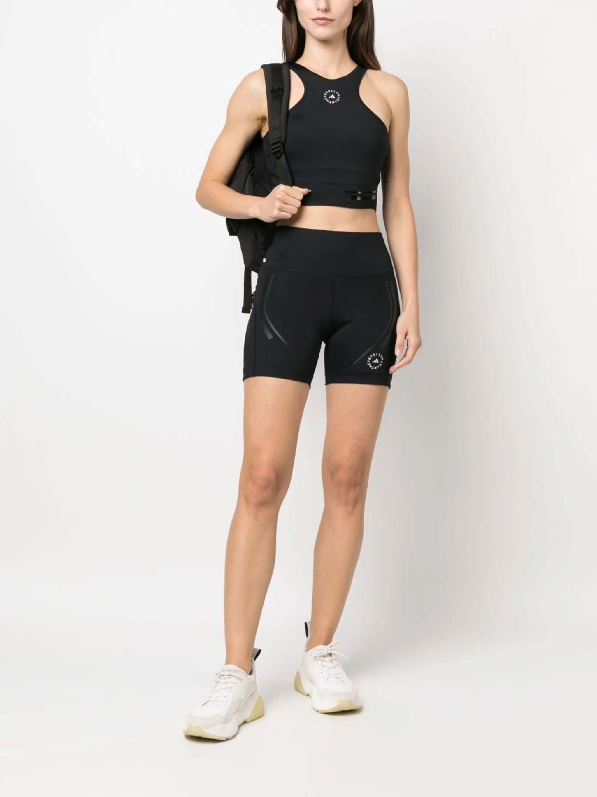 logo-print performance tank top