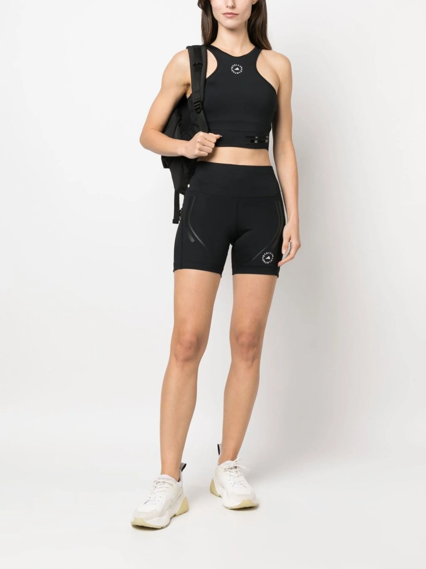 logo-print performance tank top
