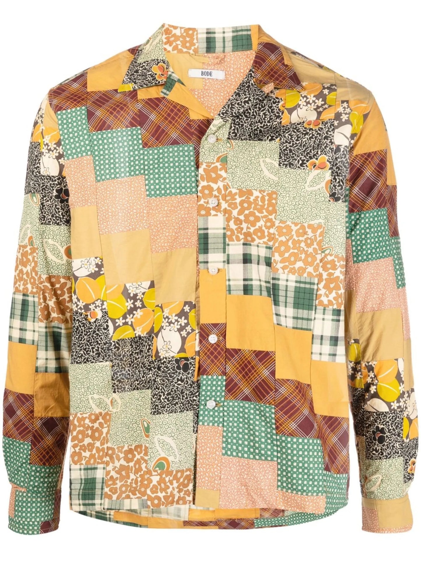 patchwork long-sleeve shirt