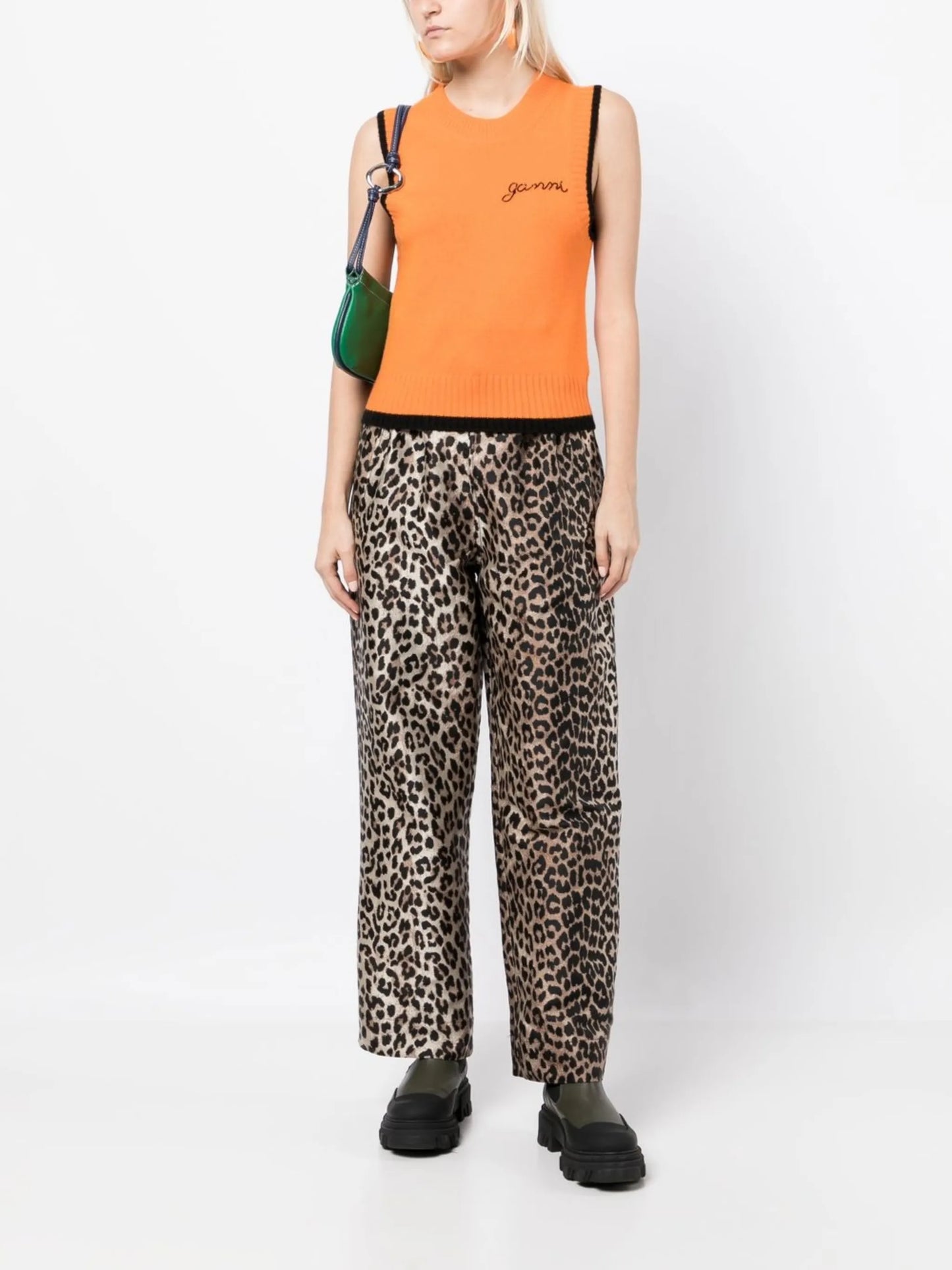 sleeveless wool-blend top