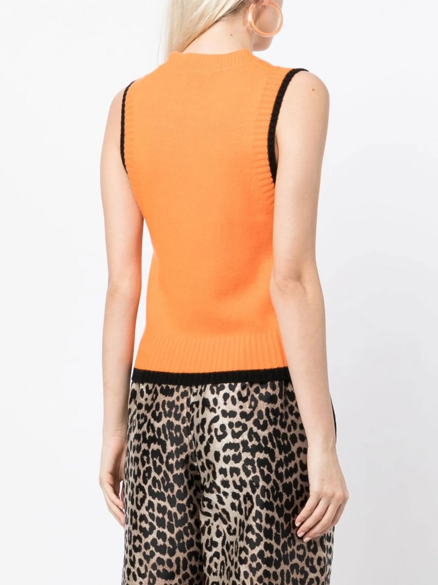 sleeveless wool-blend top