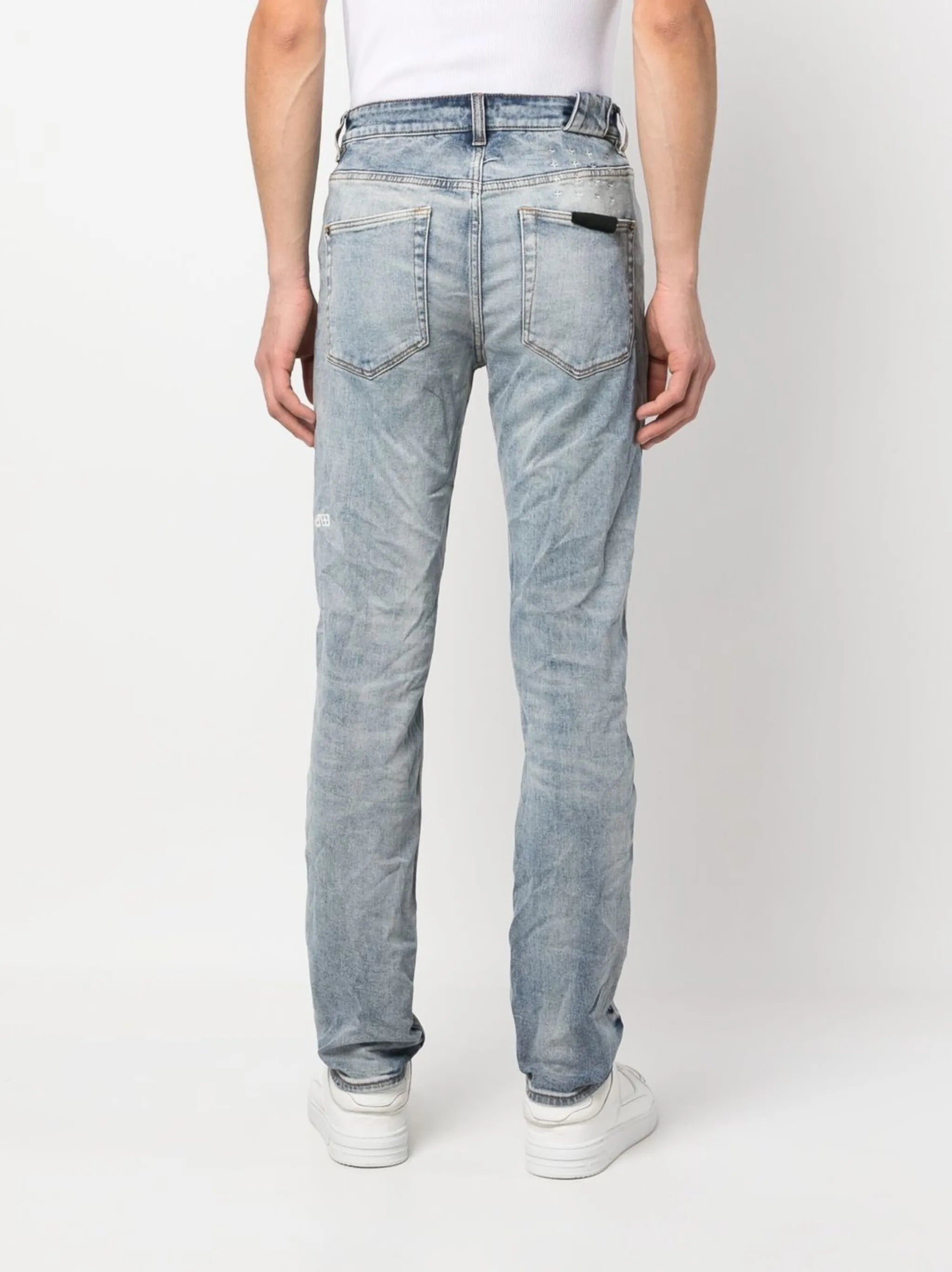 crinkled slim-cut jeans
