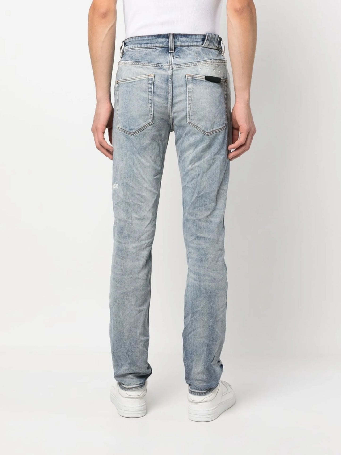 crinkled slim-cut jeans