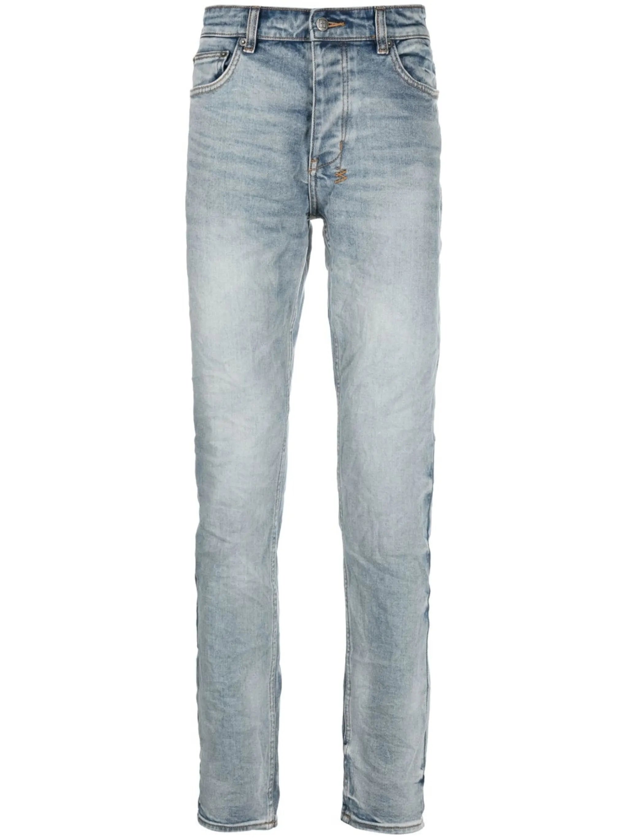 crinkled slim-cut jeans