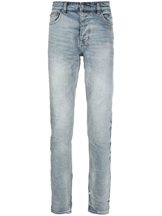 crinkled slim-cut jeans