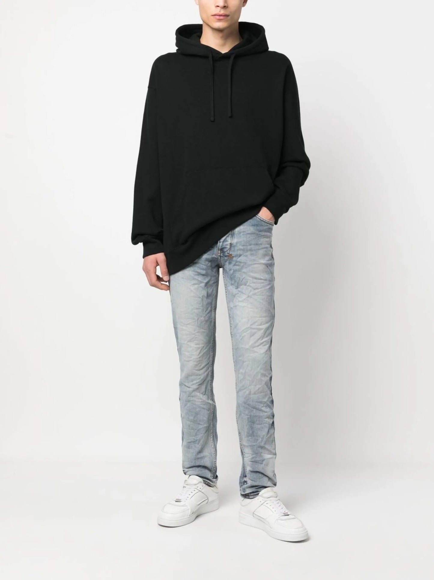 crinkled slim-cut jeans