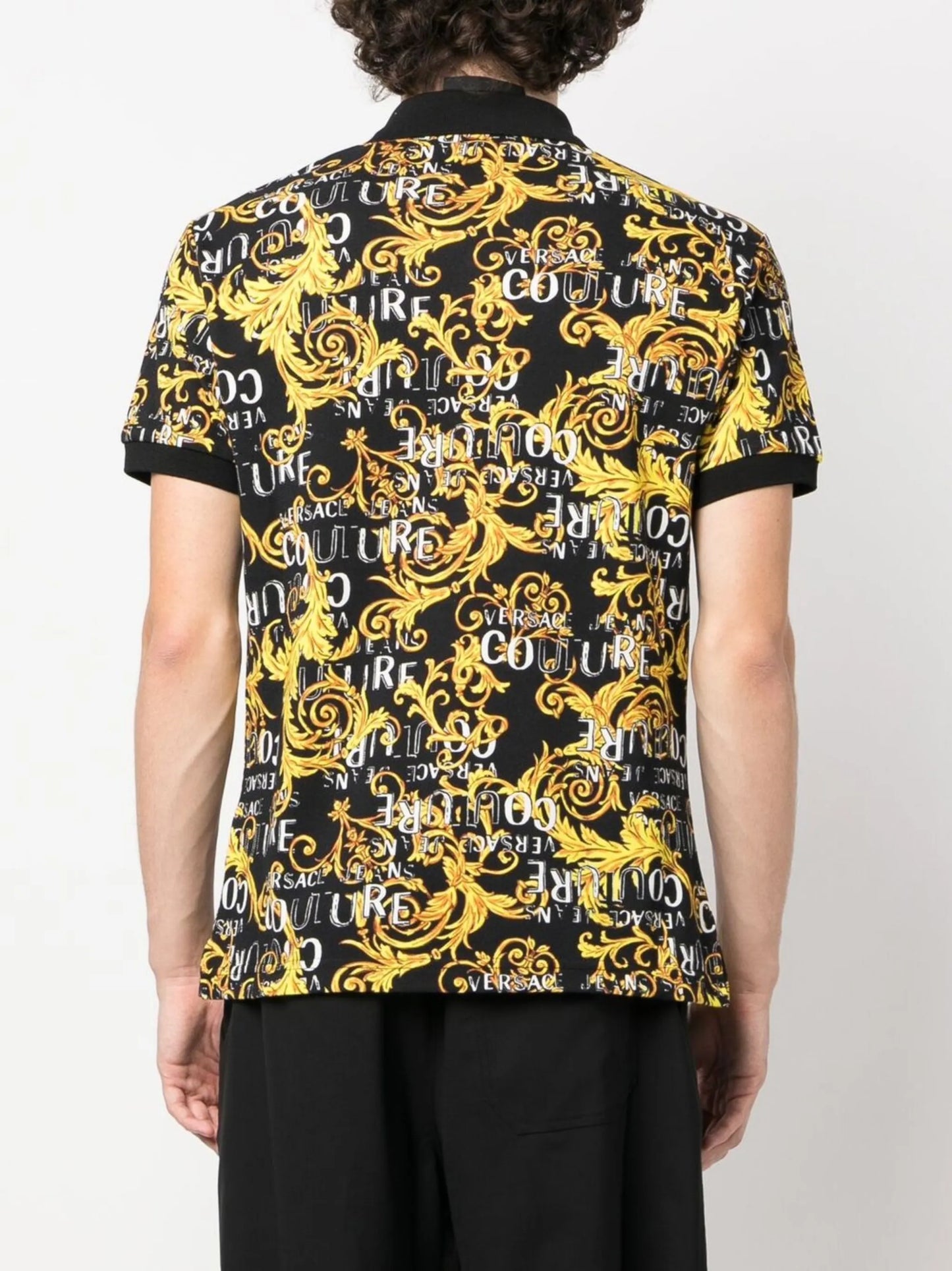 baroque-print polo shirt