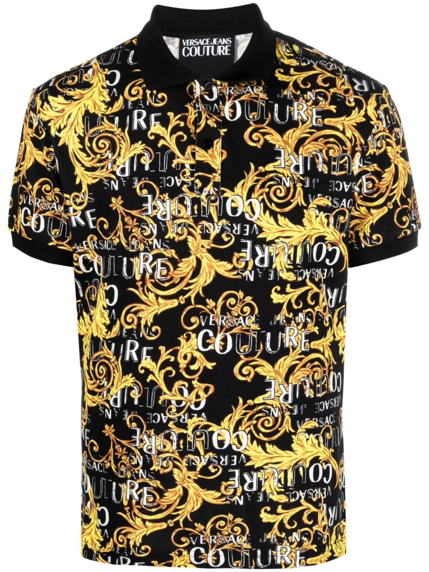 baroque-print polo shirt
