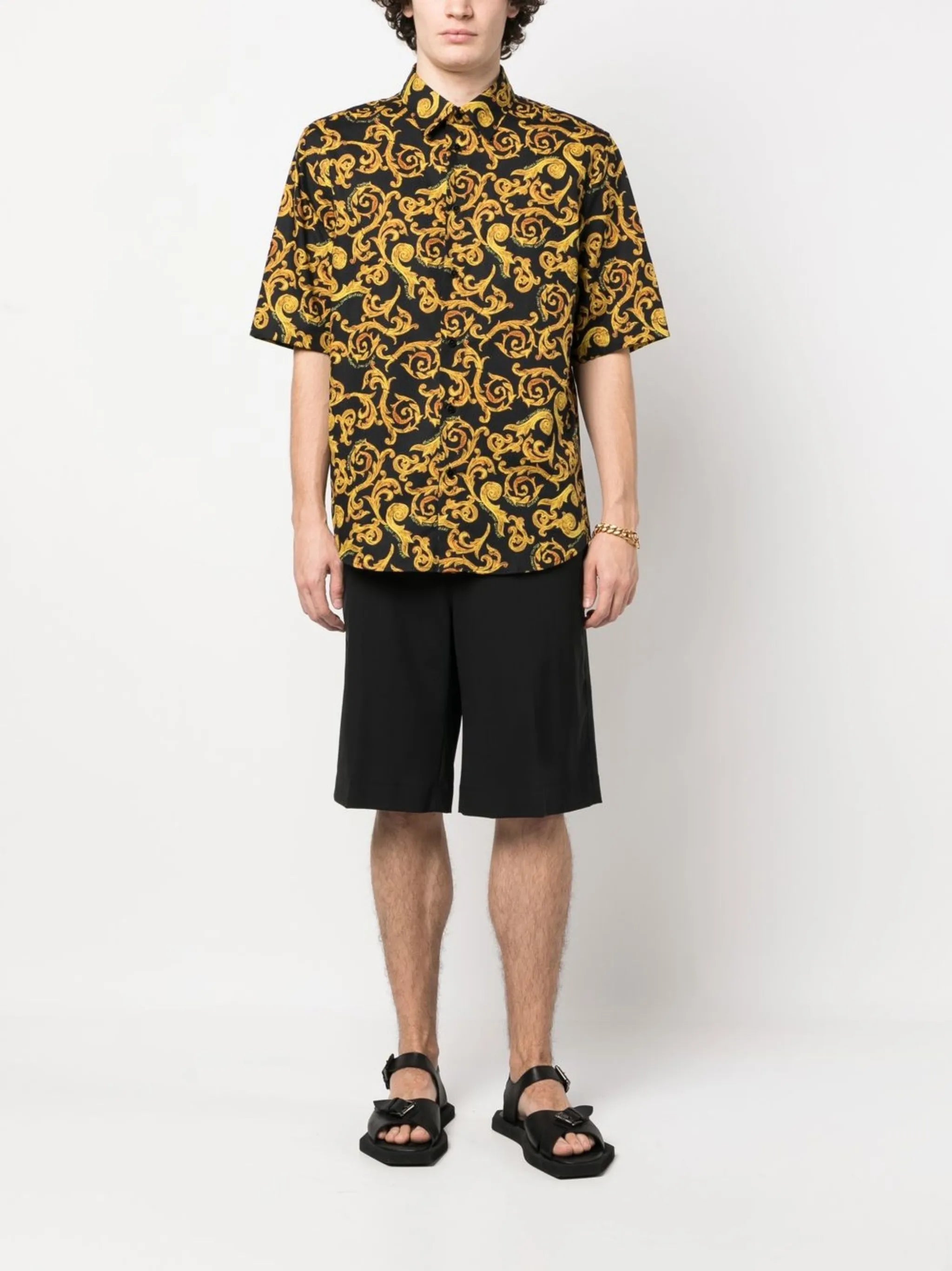 baroque-pattern cotton shirt