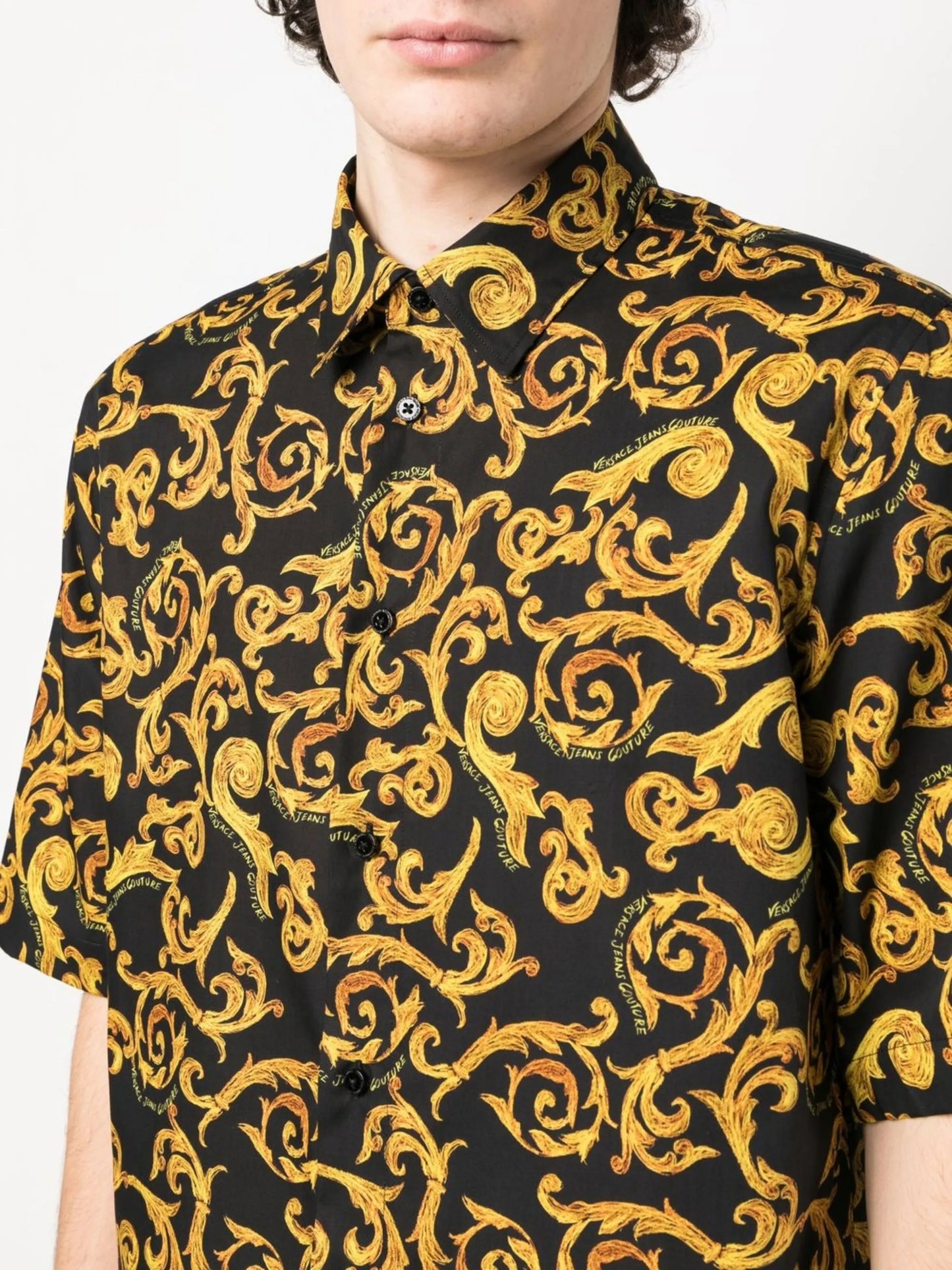 baroque-pattern cotton shirt