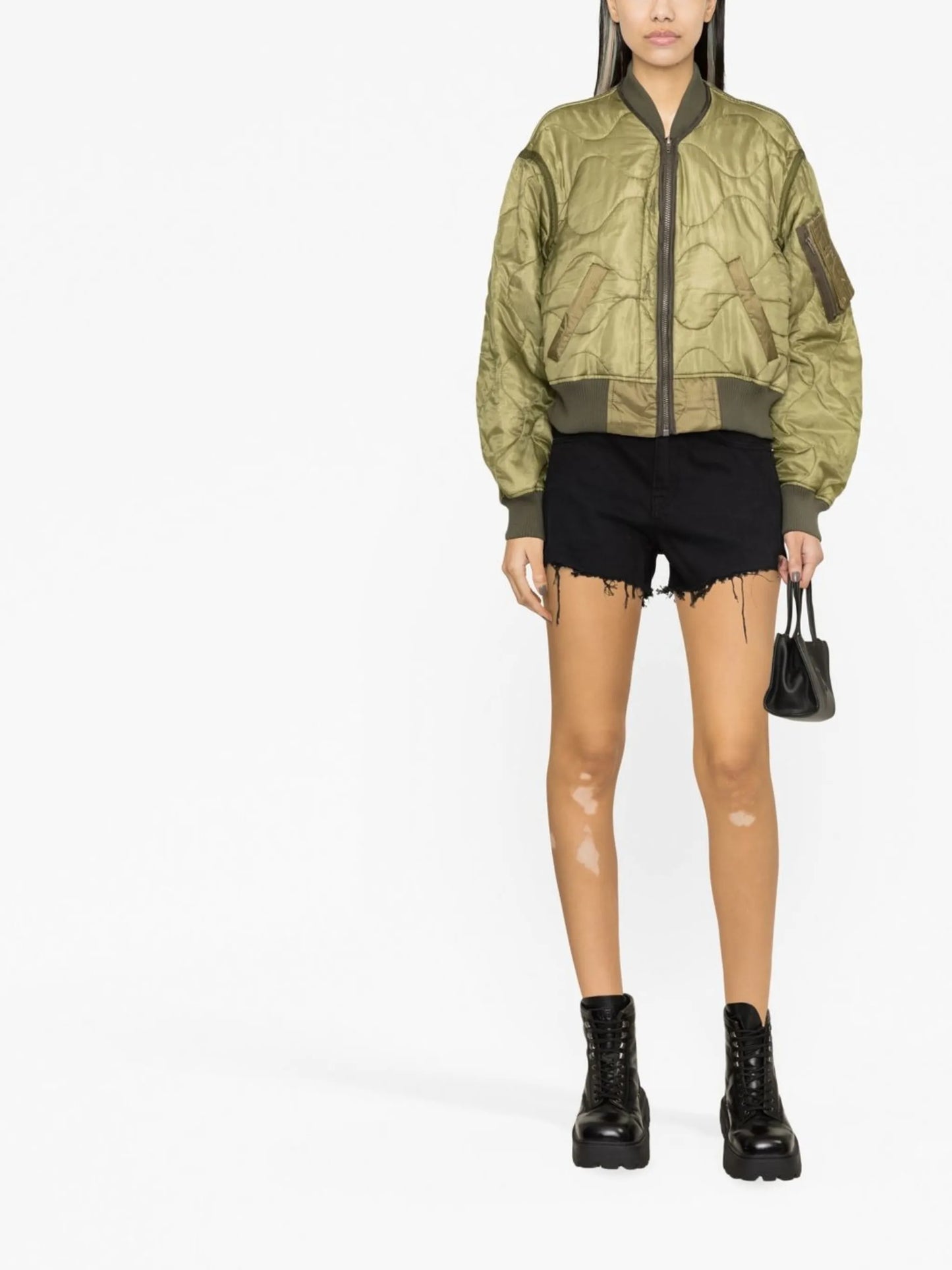 Refurbished quilted bomber jacket
