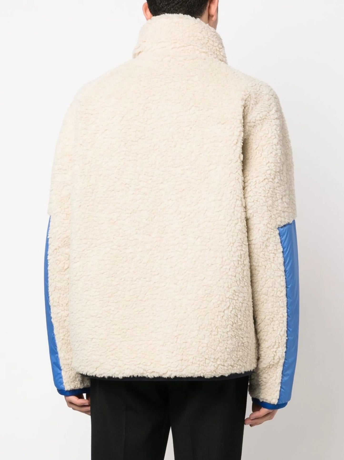 panelled zip-up fleece jacket