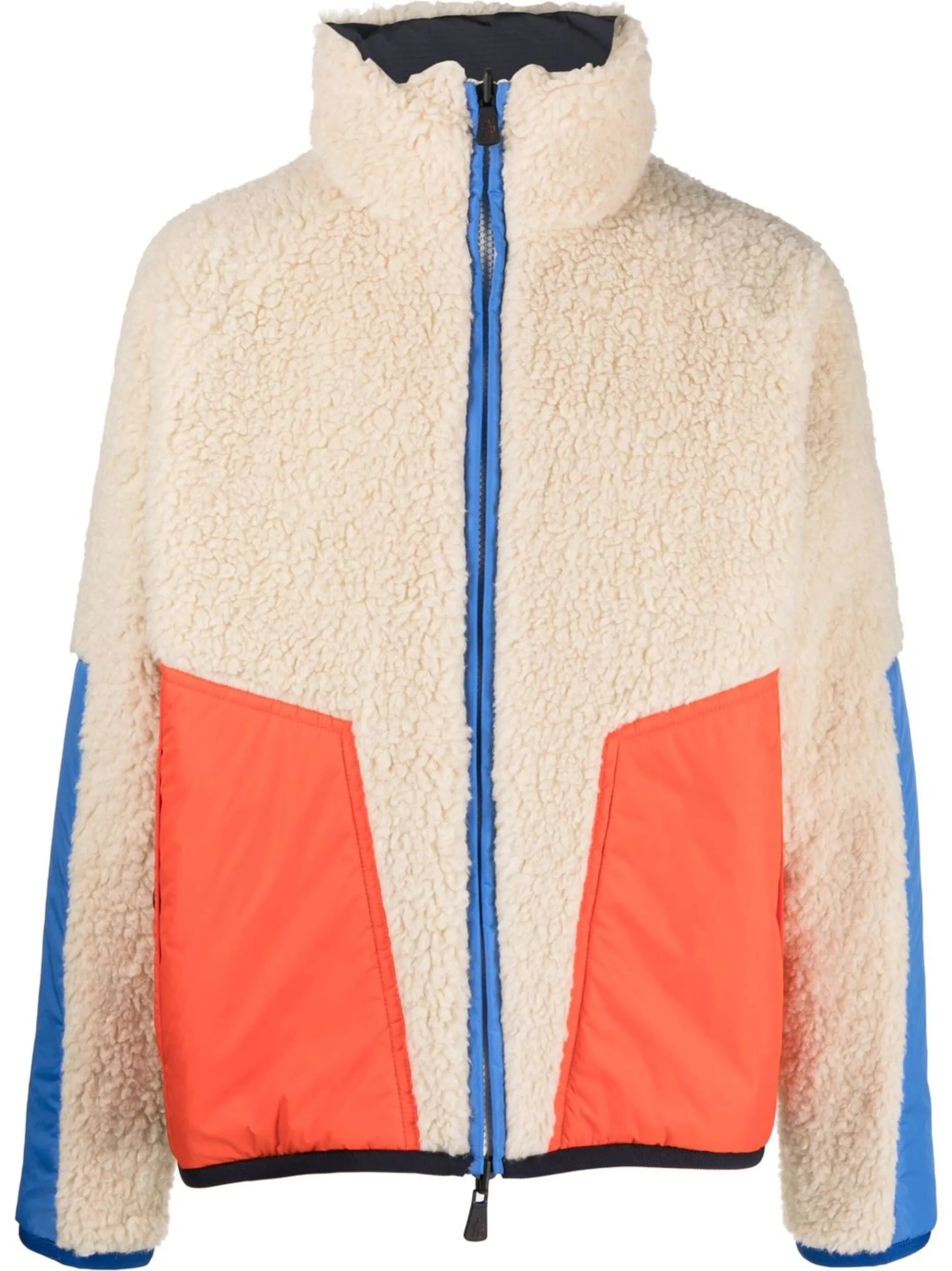 panelled zip-up fleece jacket
