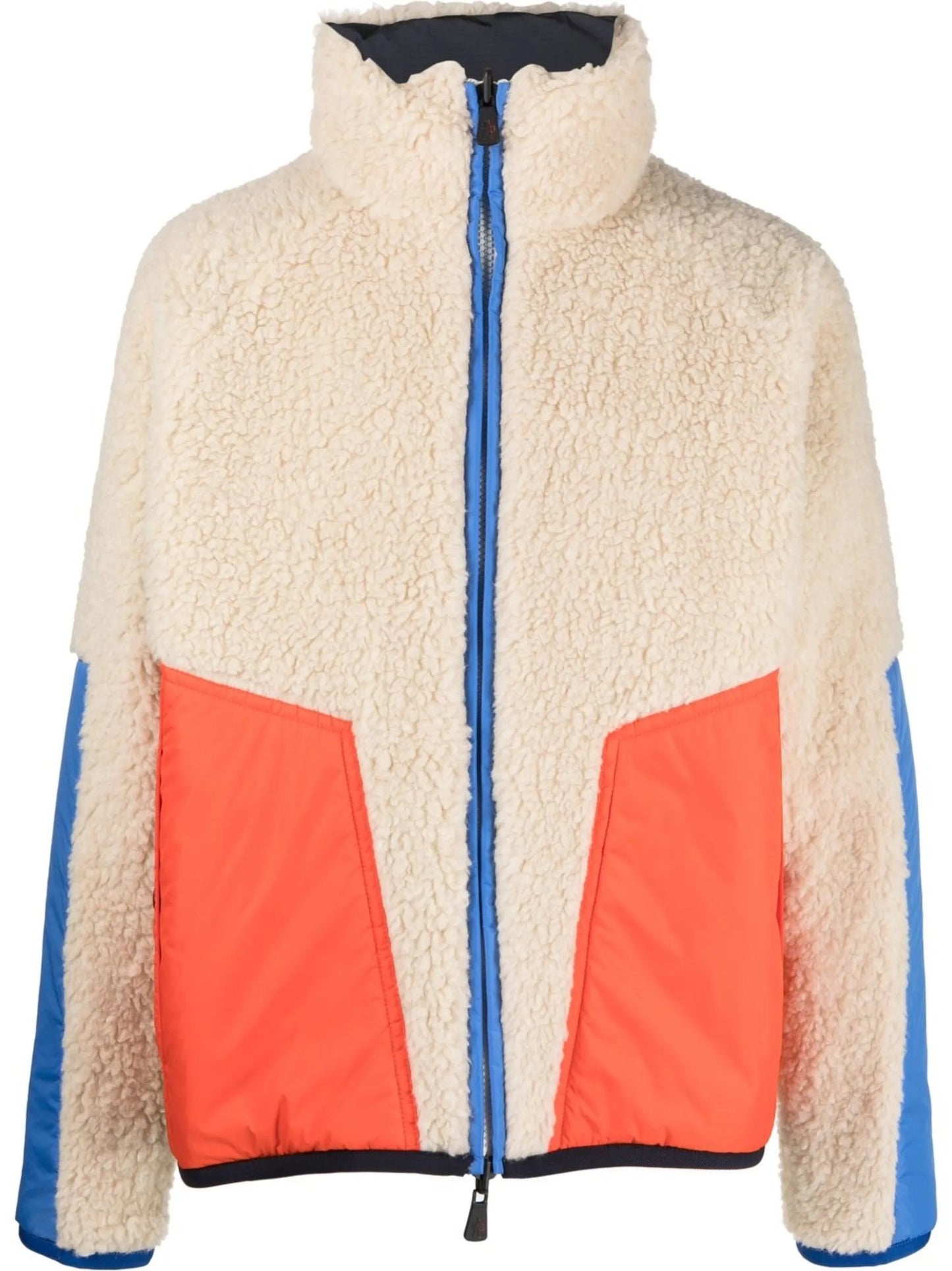 panelled zip-up fleece jacket