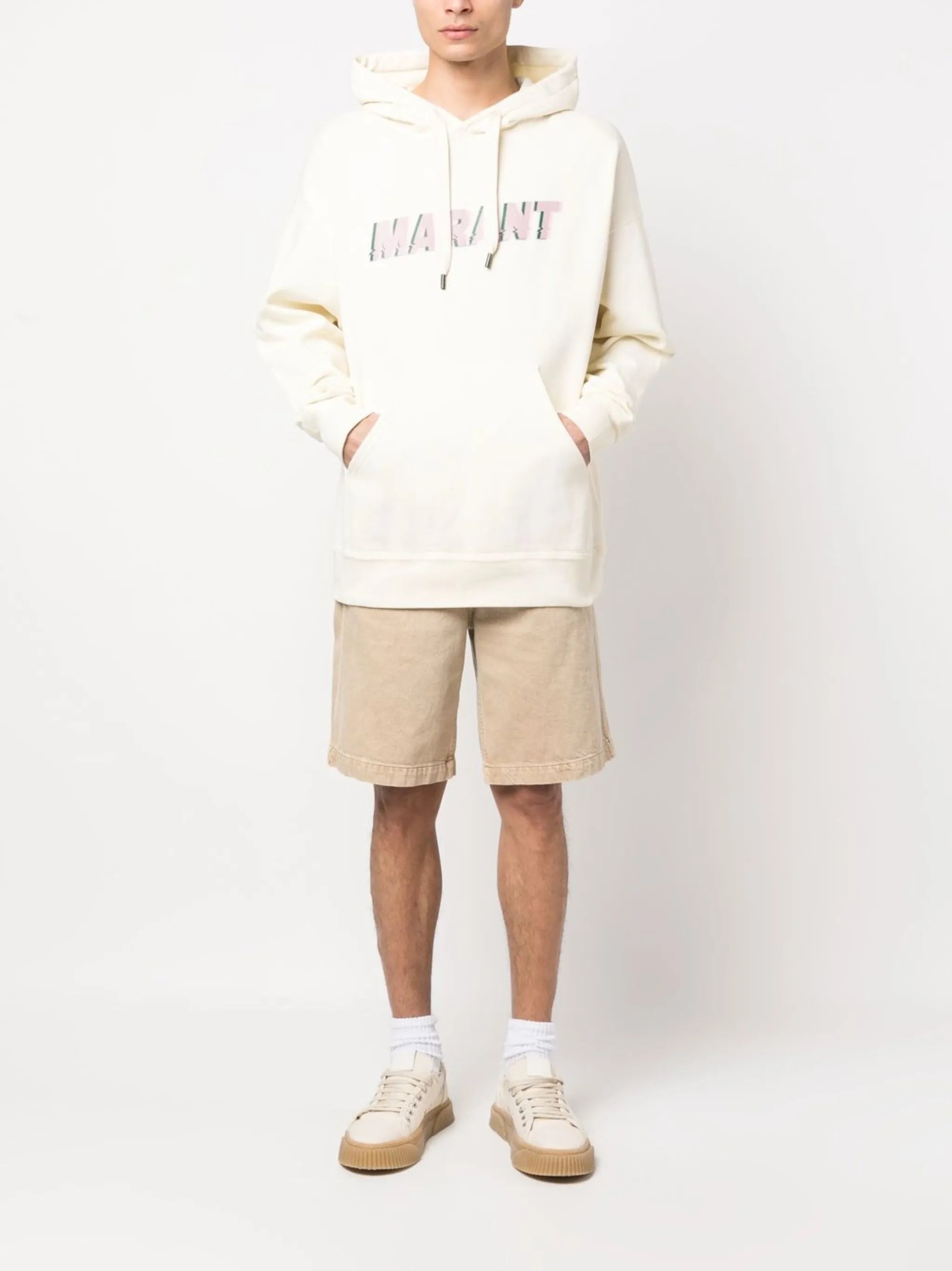 logo-print drawstring hoodie