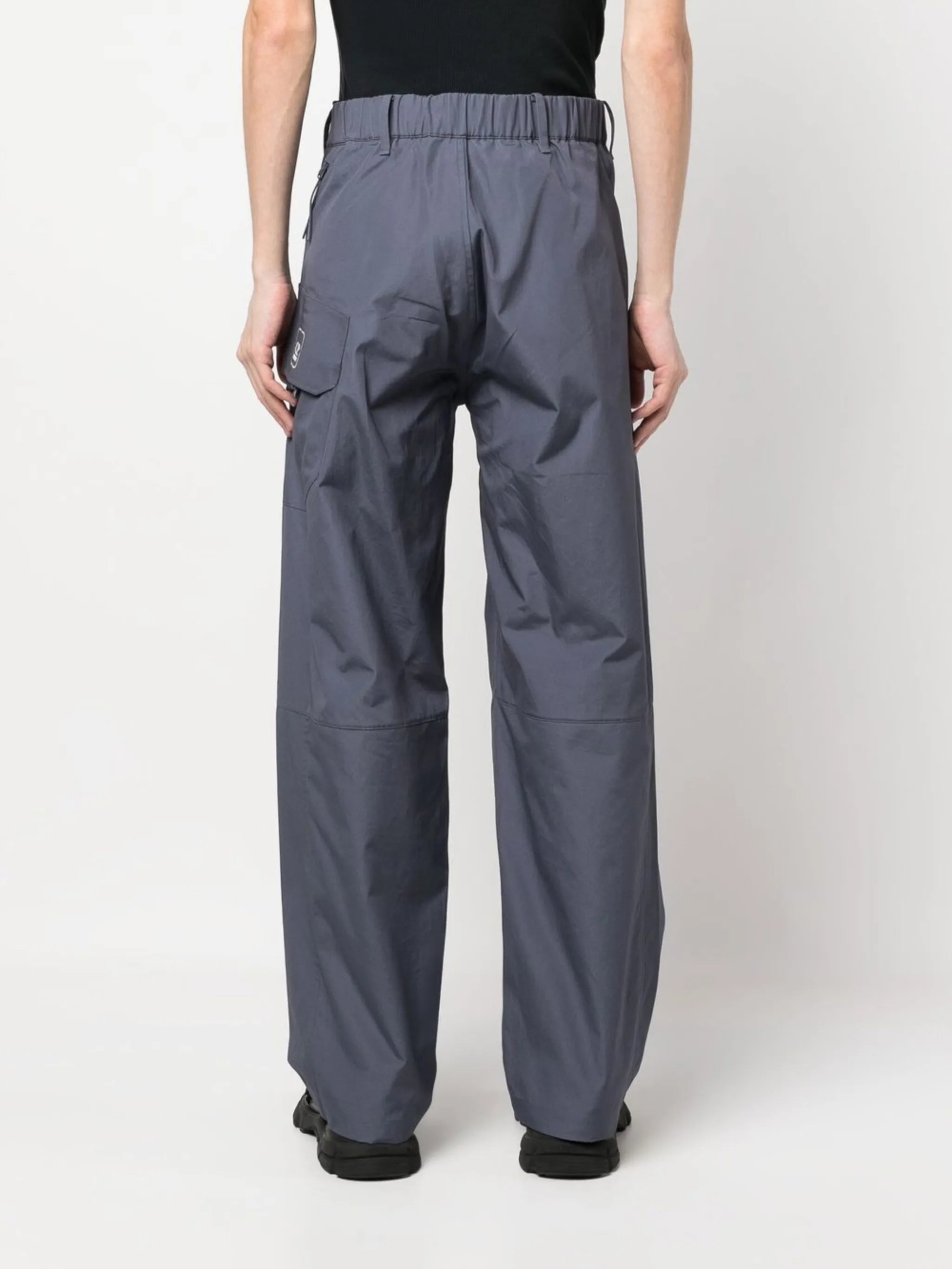 logo-print buckled straight trousers