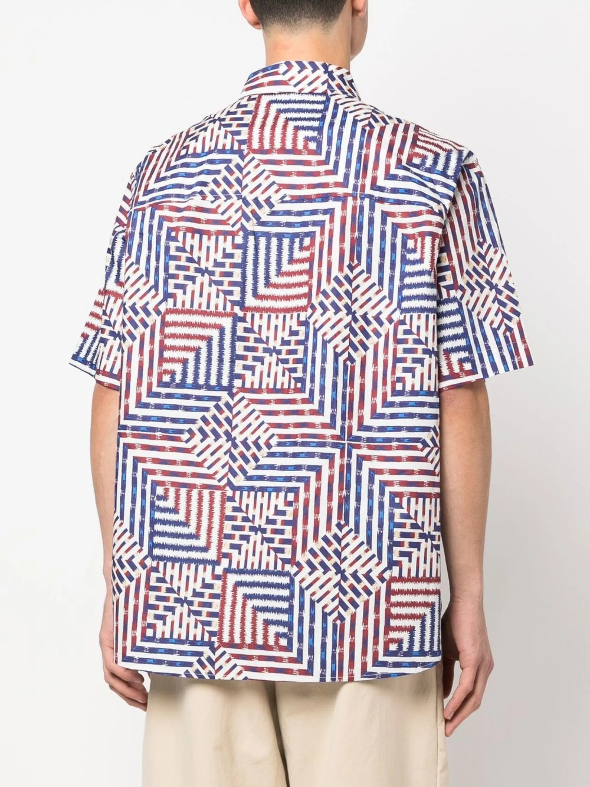 geometric-print short-sleeve shirt