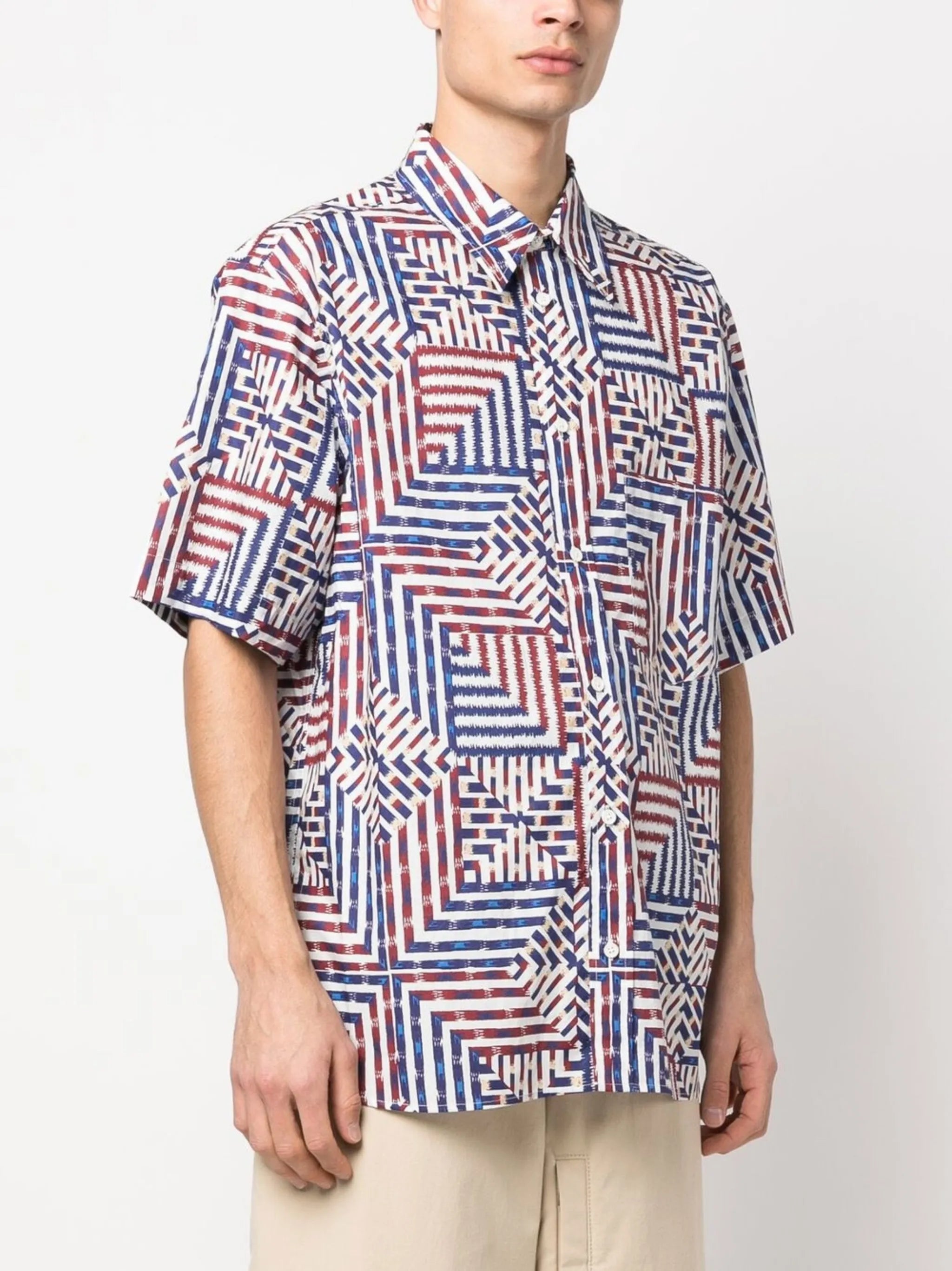 geometric-print short-sleeve shirt
