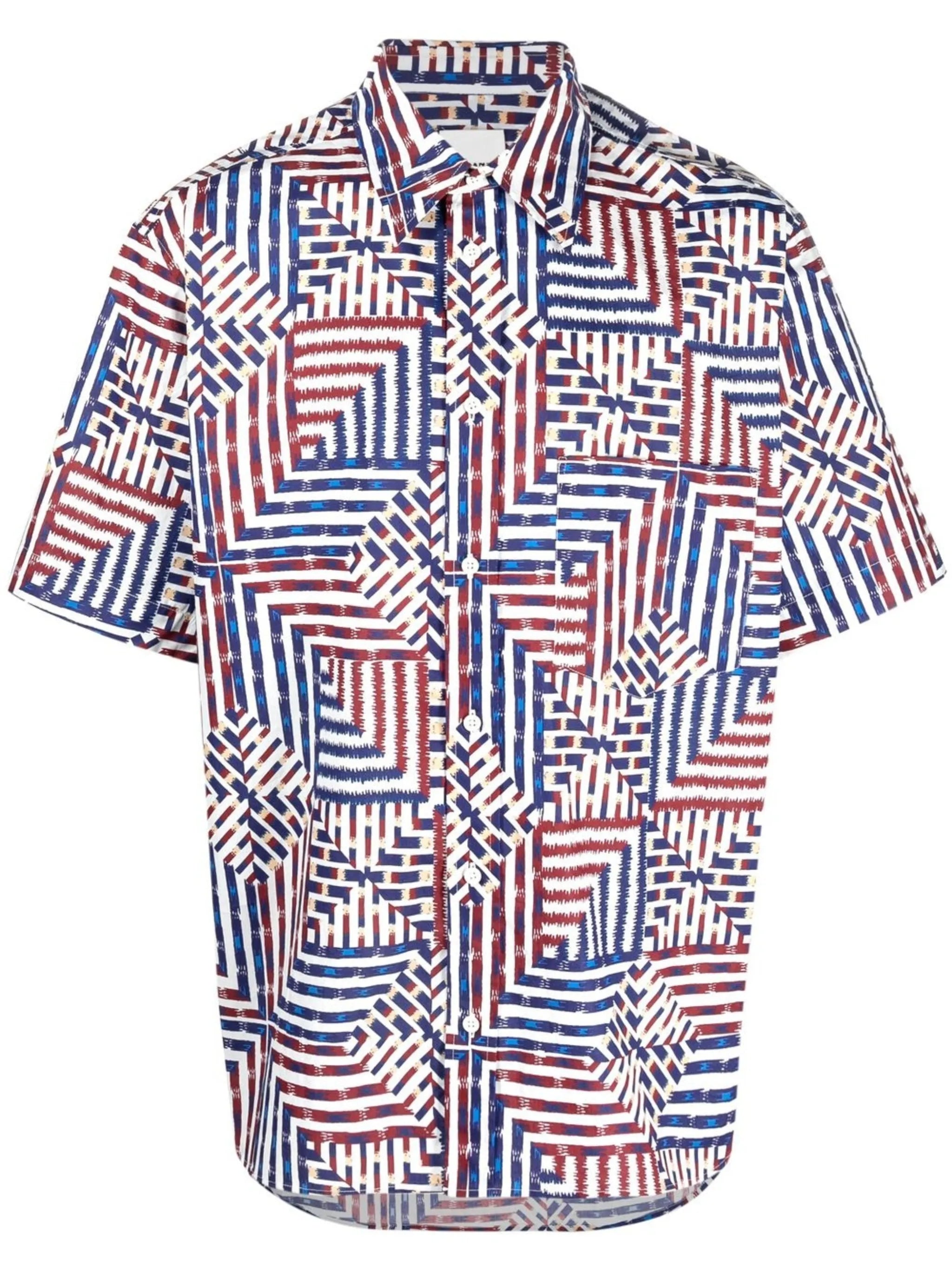 geometric-print short-sleeve shirt
