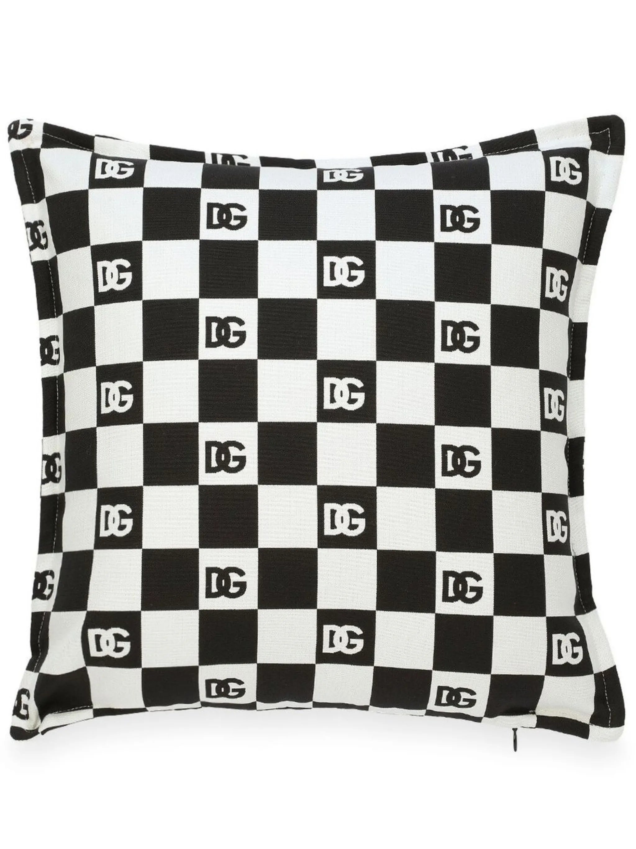 logo-print square cushion