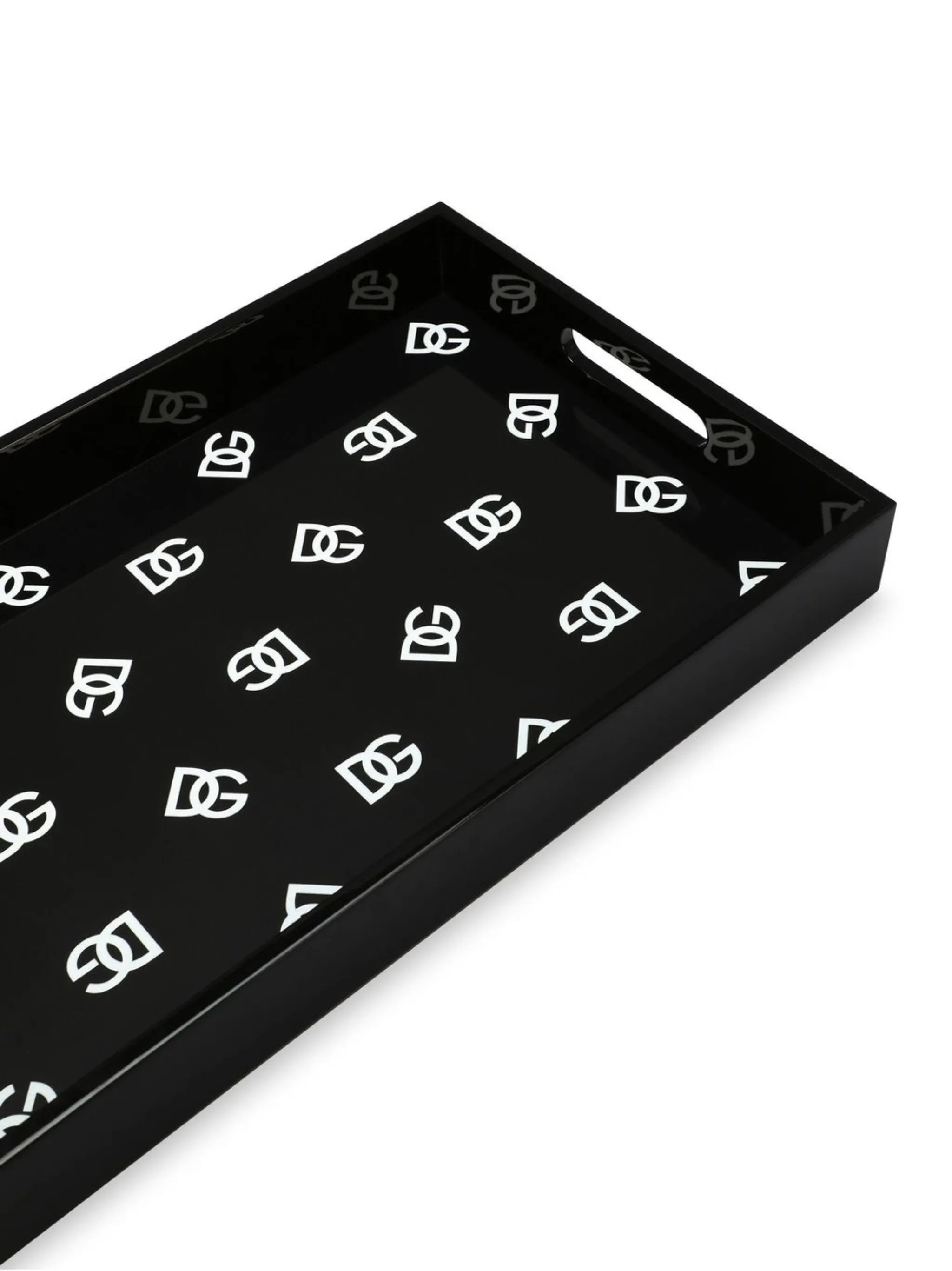DG logo-print wood tray