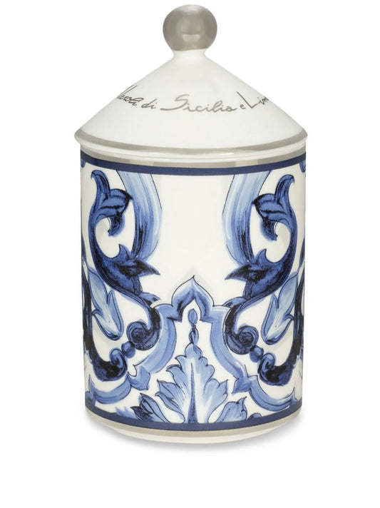 abstract-print scented candle