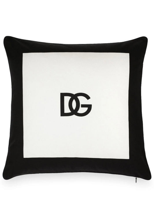 logo-print cotton cushion