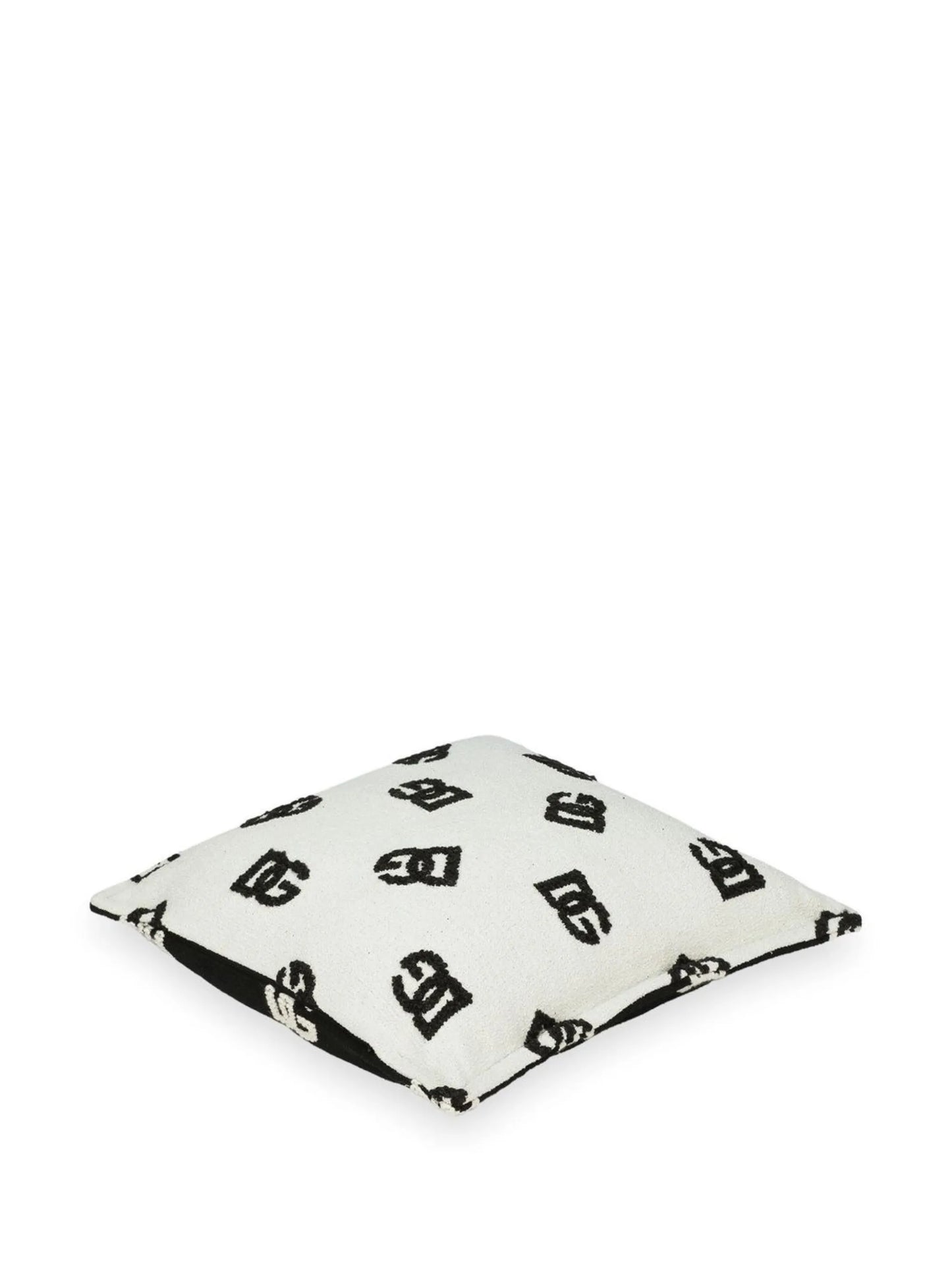 logo-print wool cushion