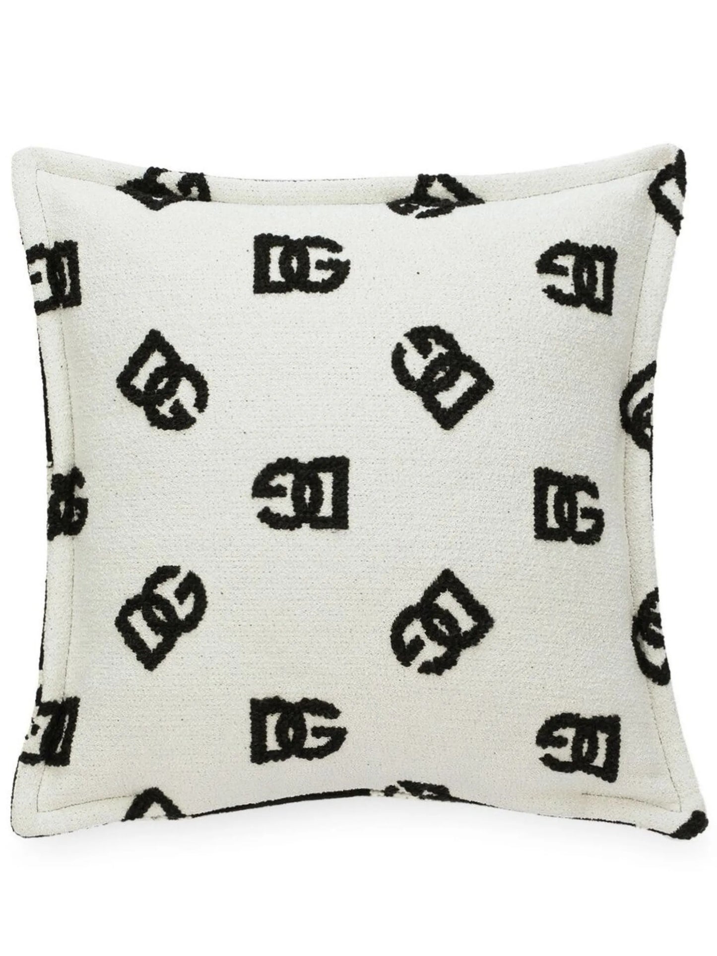 logo-print wool cushion