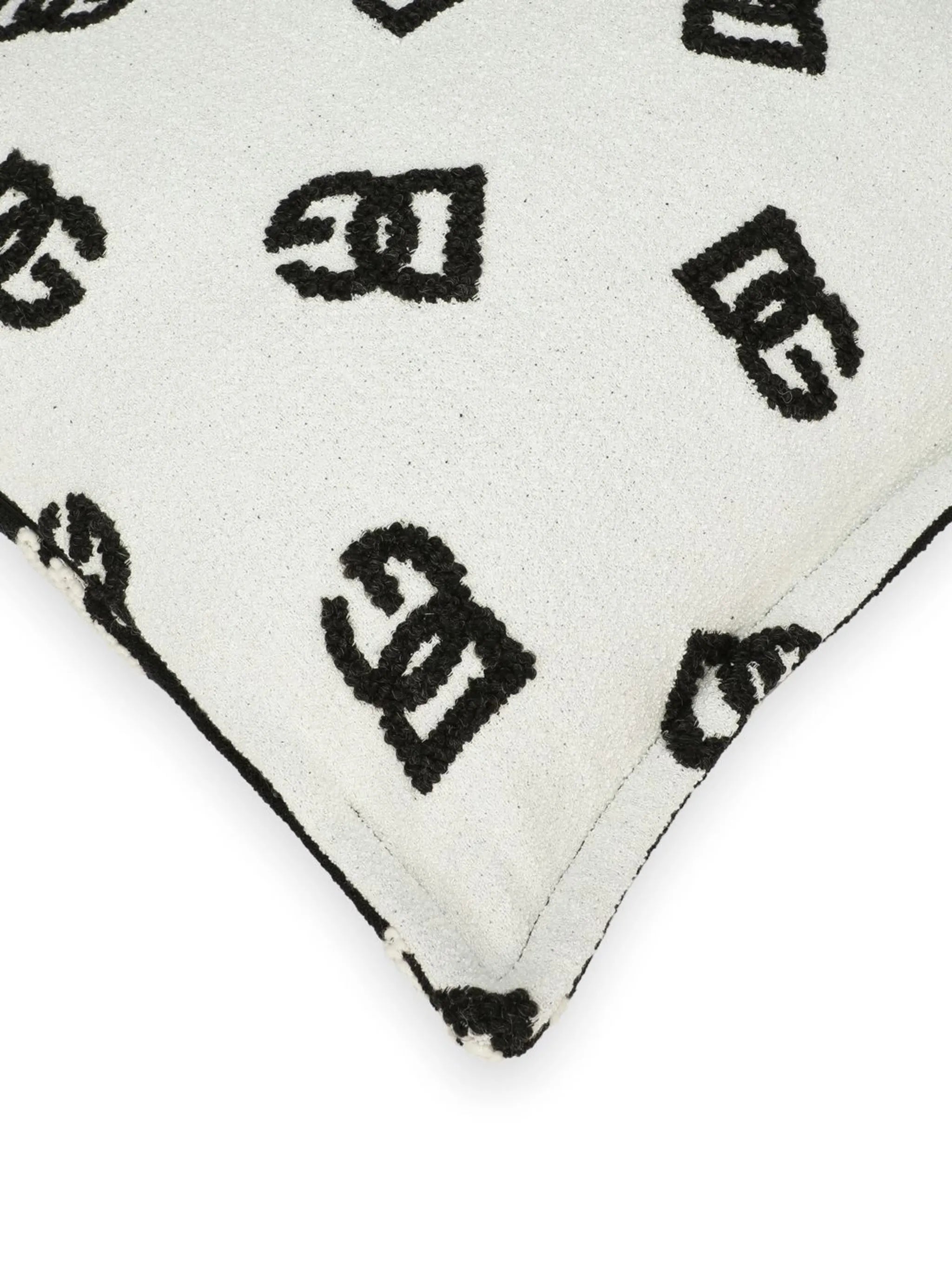 logo-print wool cushion