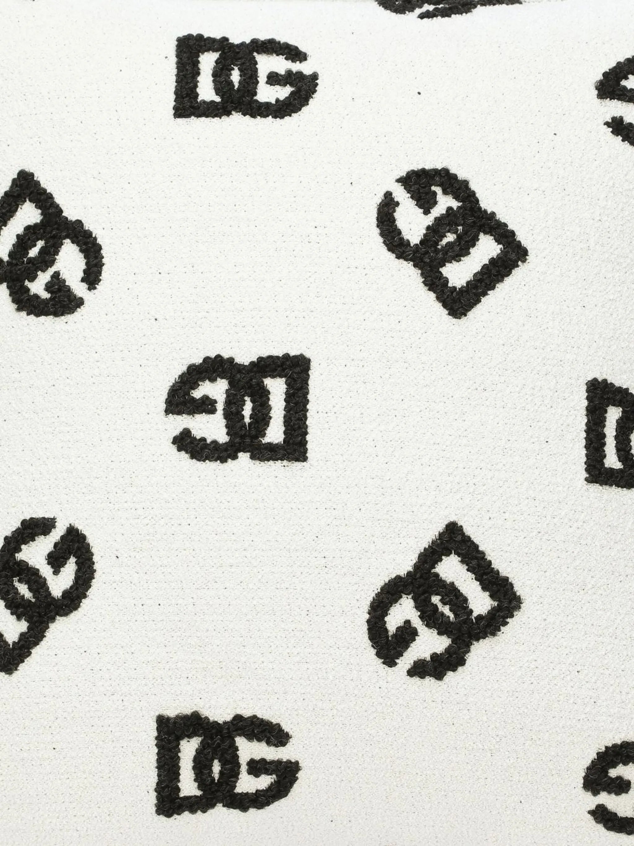 logo-print wool cushion