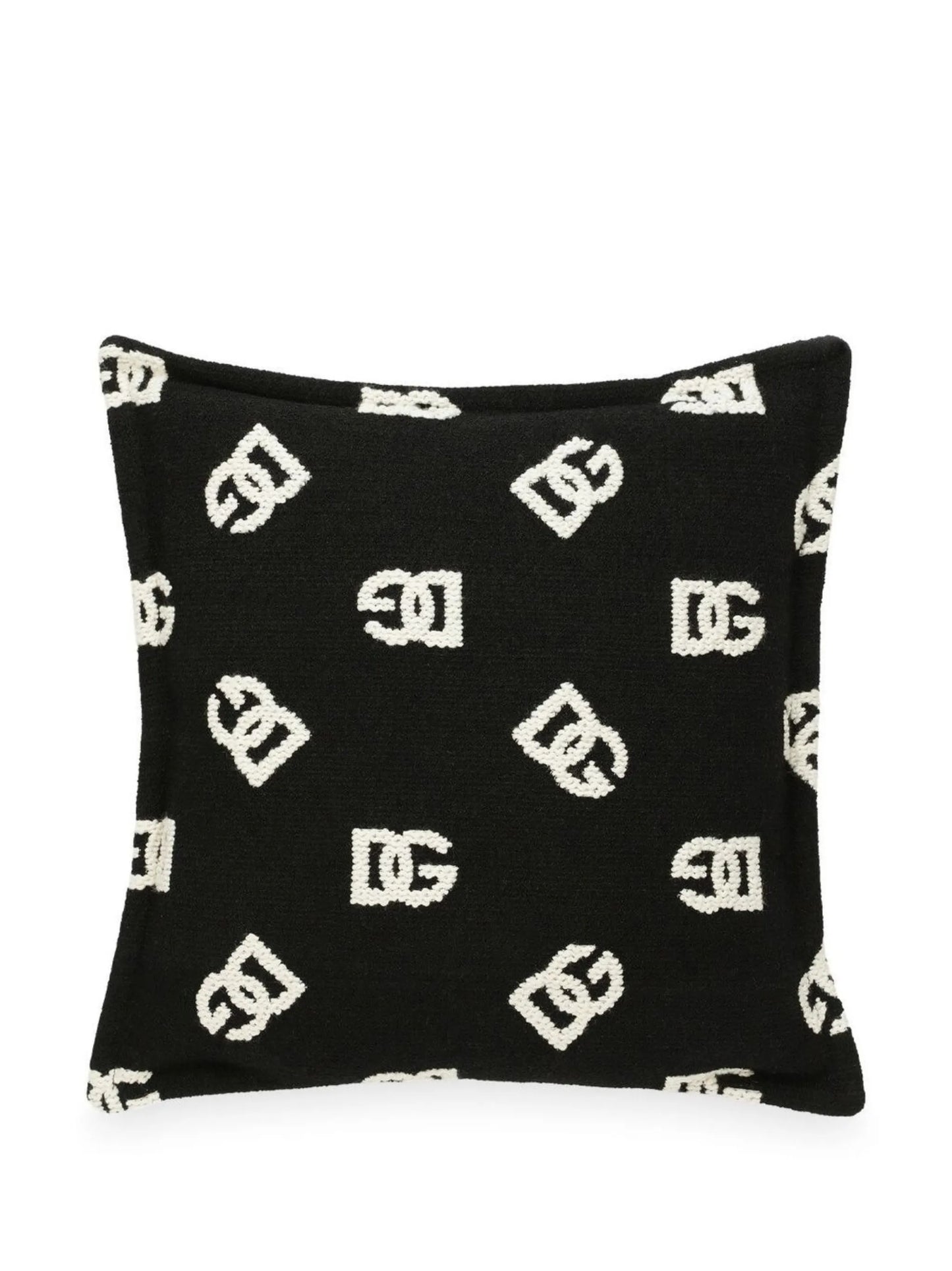 logo-print wool cushion