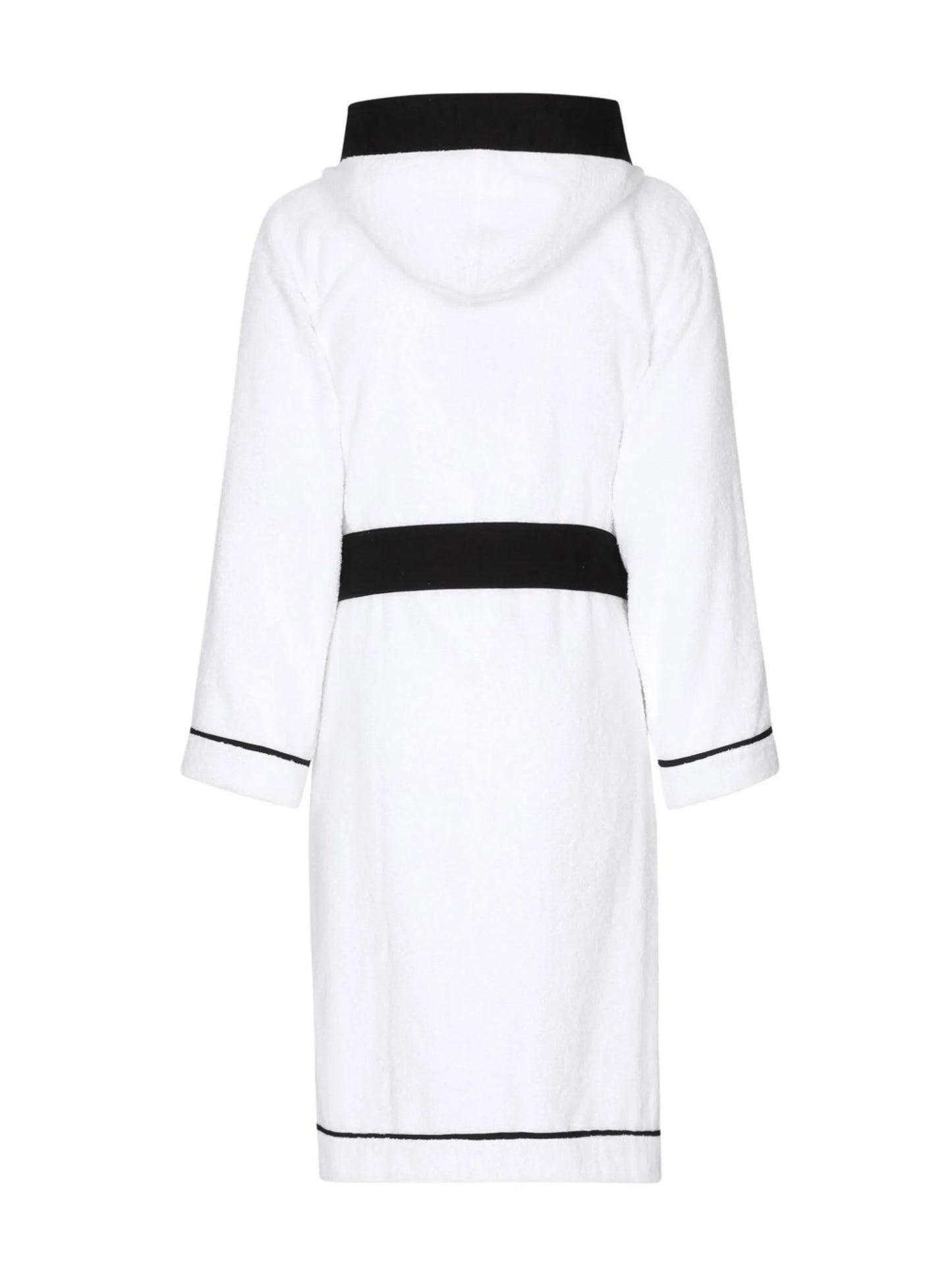 embroidered-logo tie-waist robe