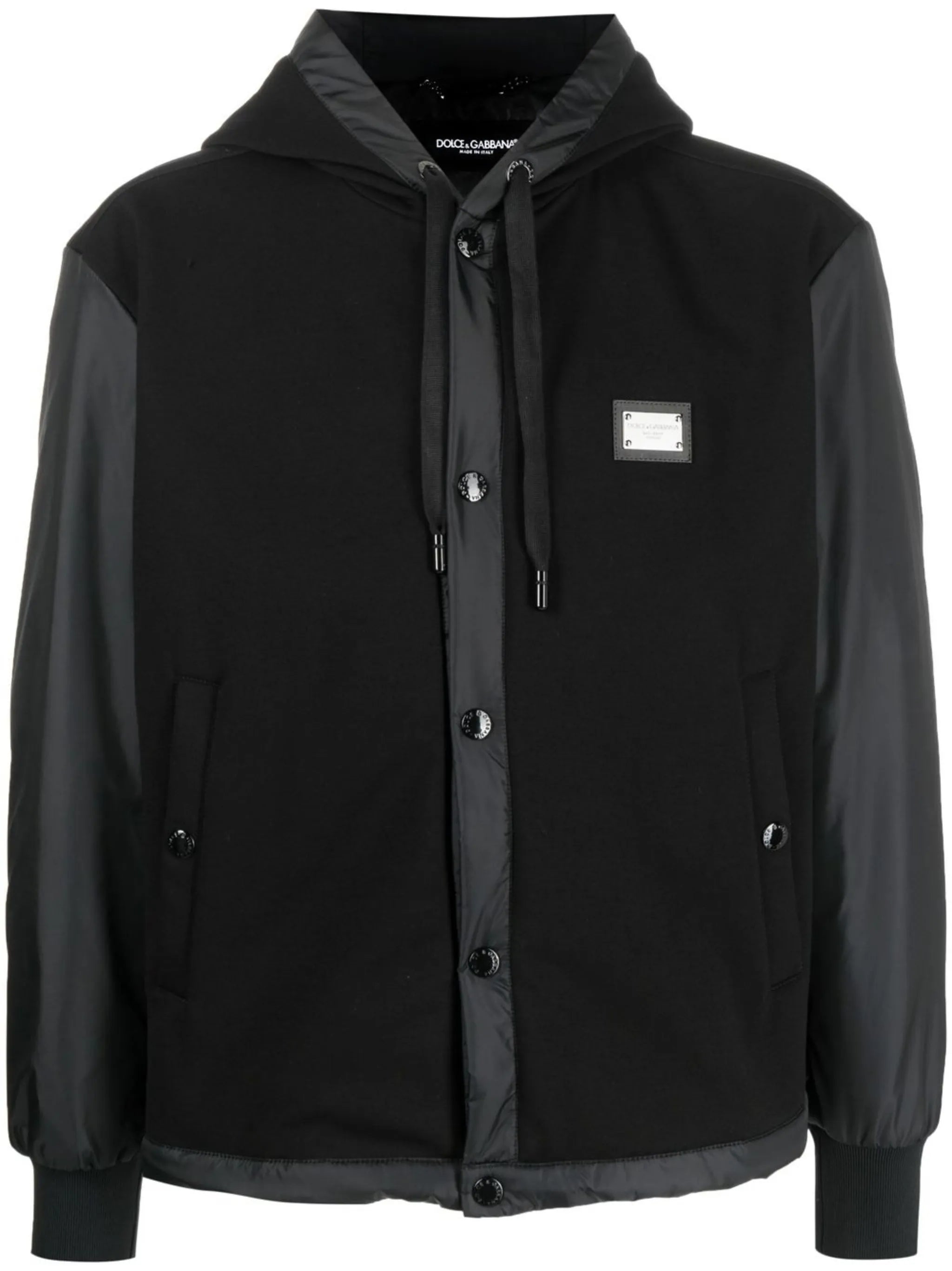 chest logo-plaque hooded jacket