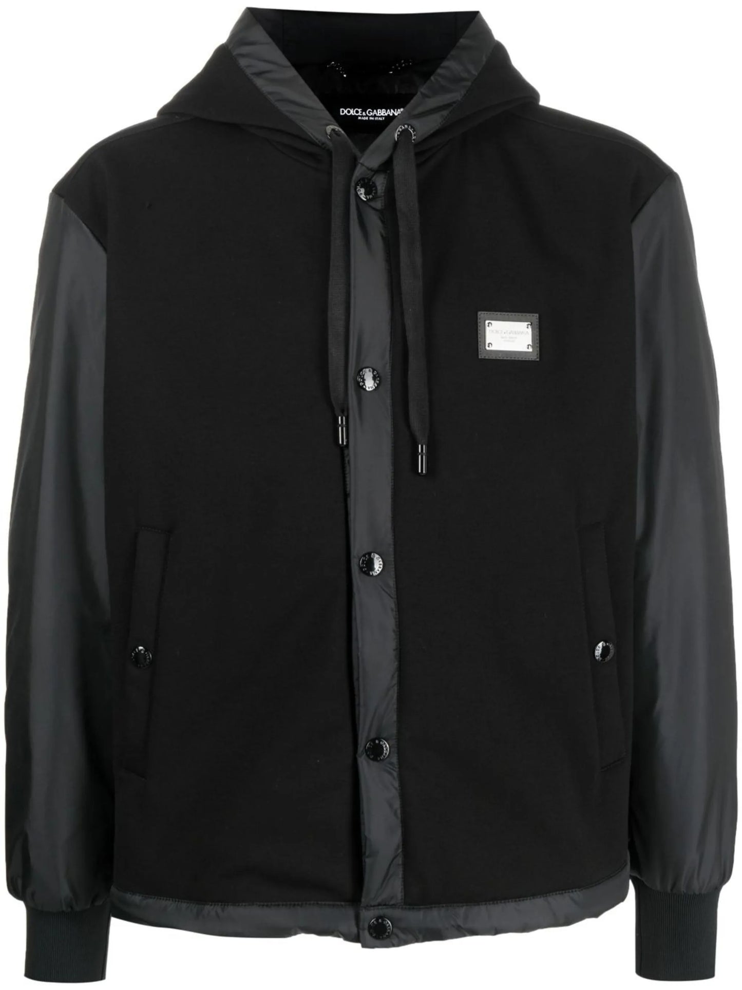 chest logo-plaque hooded jacket