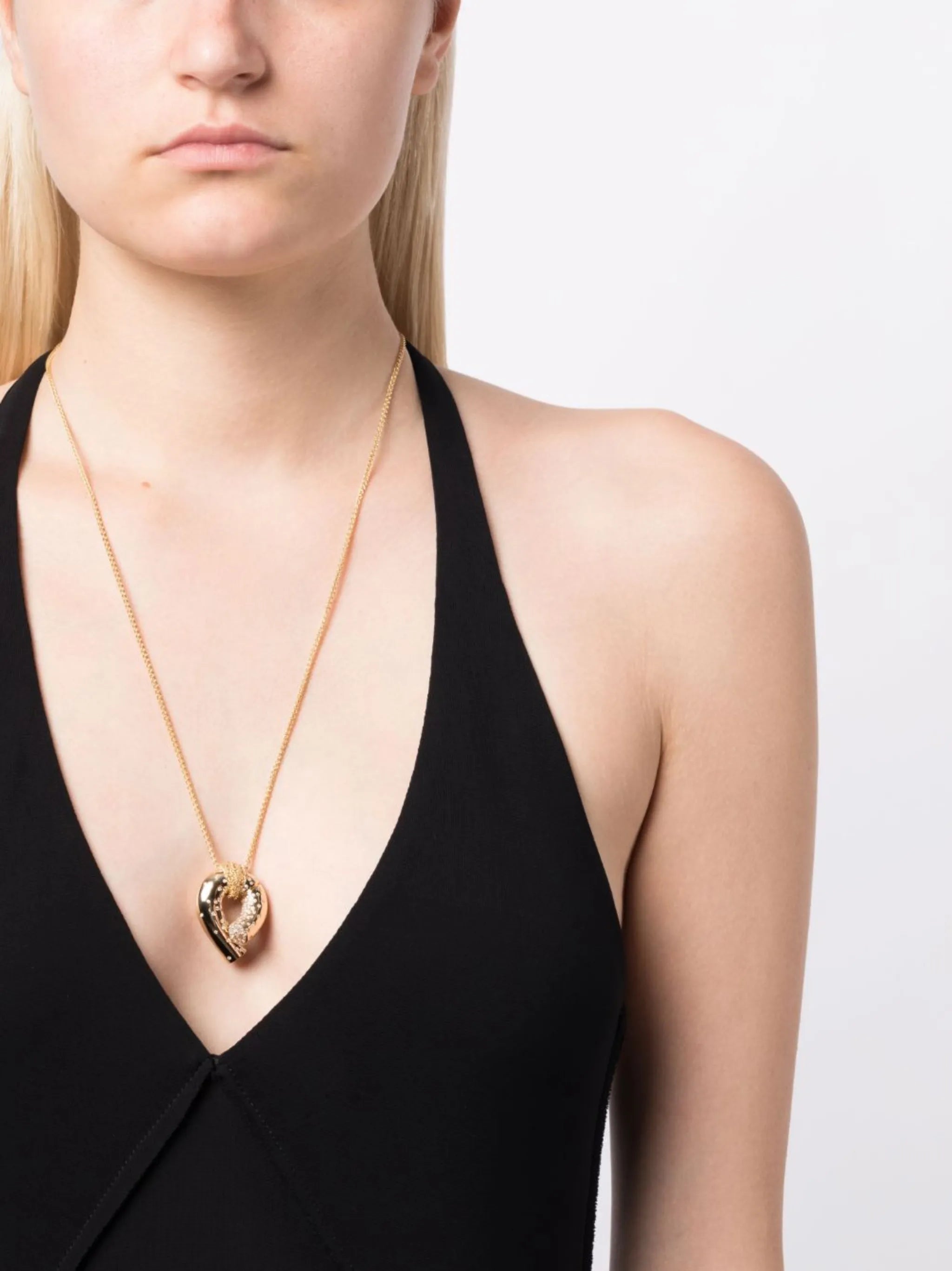18kt yellow gold Oera diamond pendant necklace