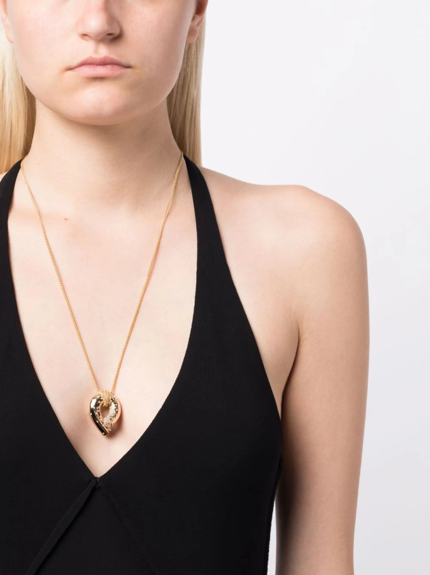 18kt yellow gold Oera diamond pendant necklace