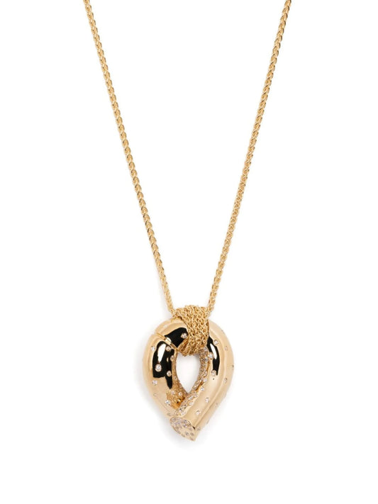18kt yellow gold Oera diamond pendant necklace