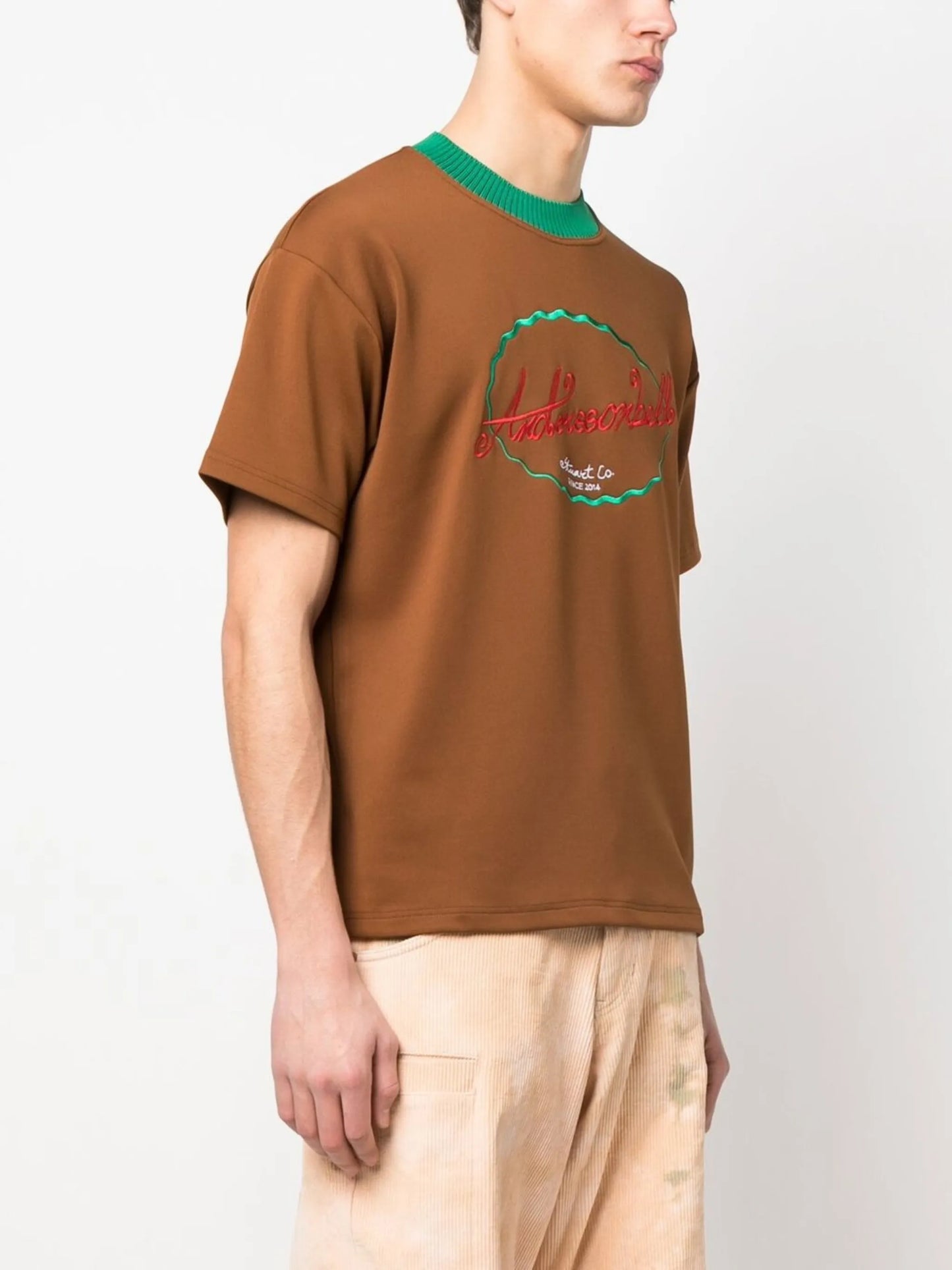 logo-embroidered crew neck T-shirt