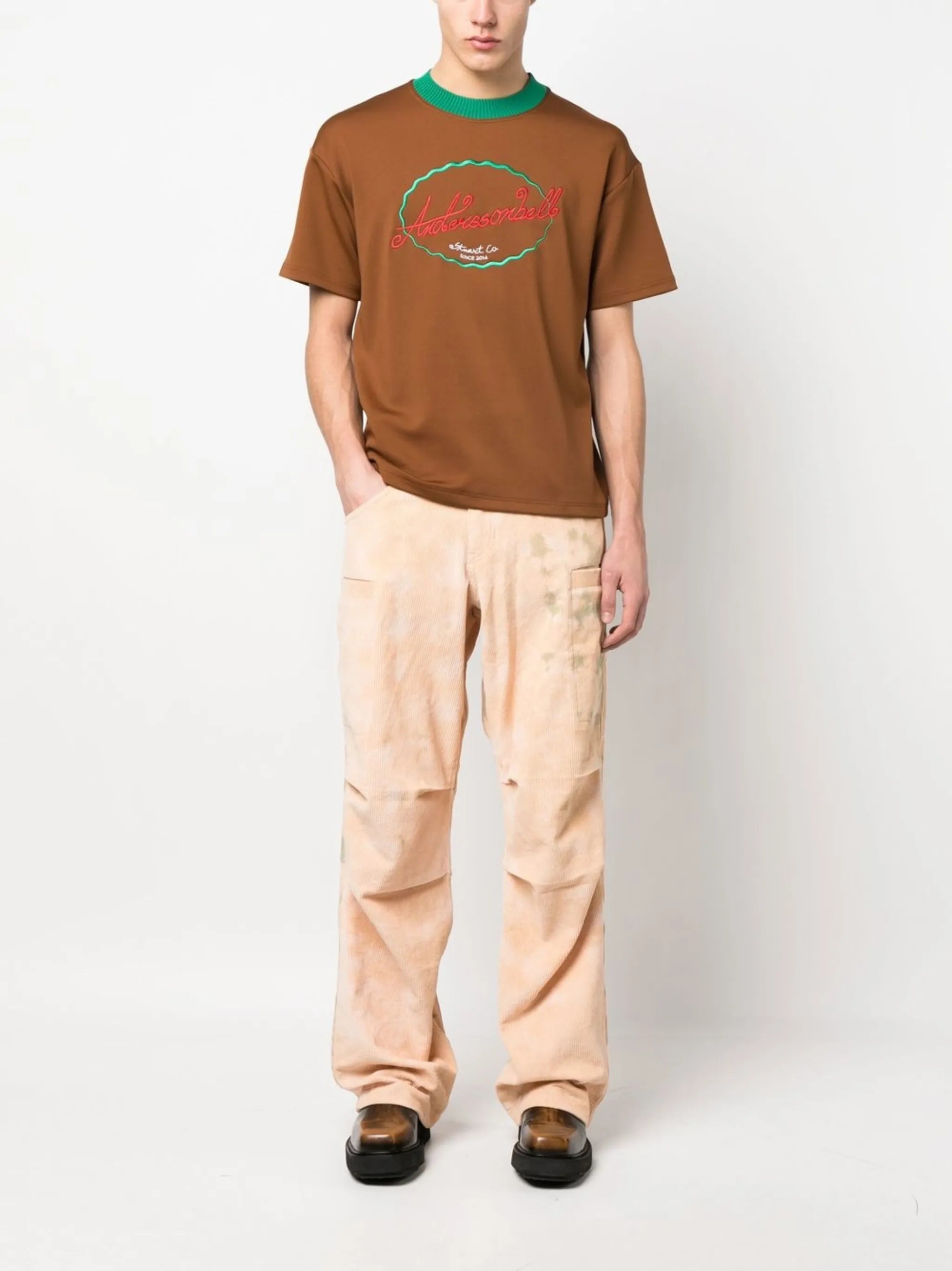 logo-embroidered crew neck T-shirt