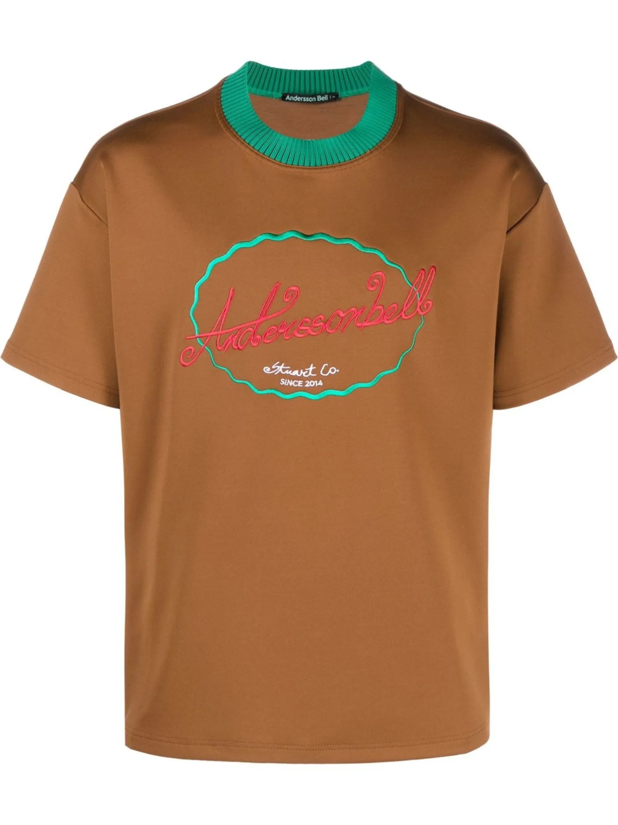 logo-embroidered crew neck T-shirt