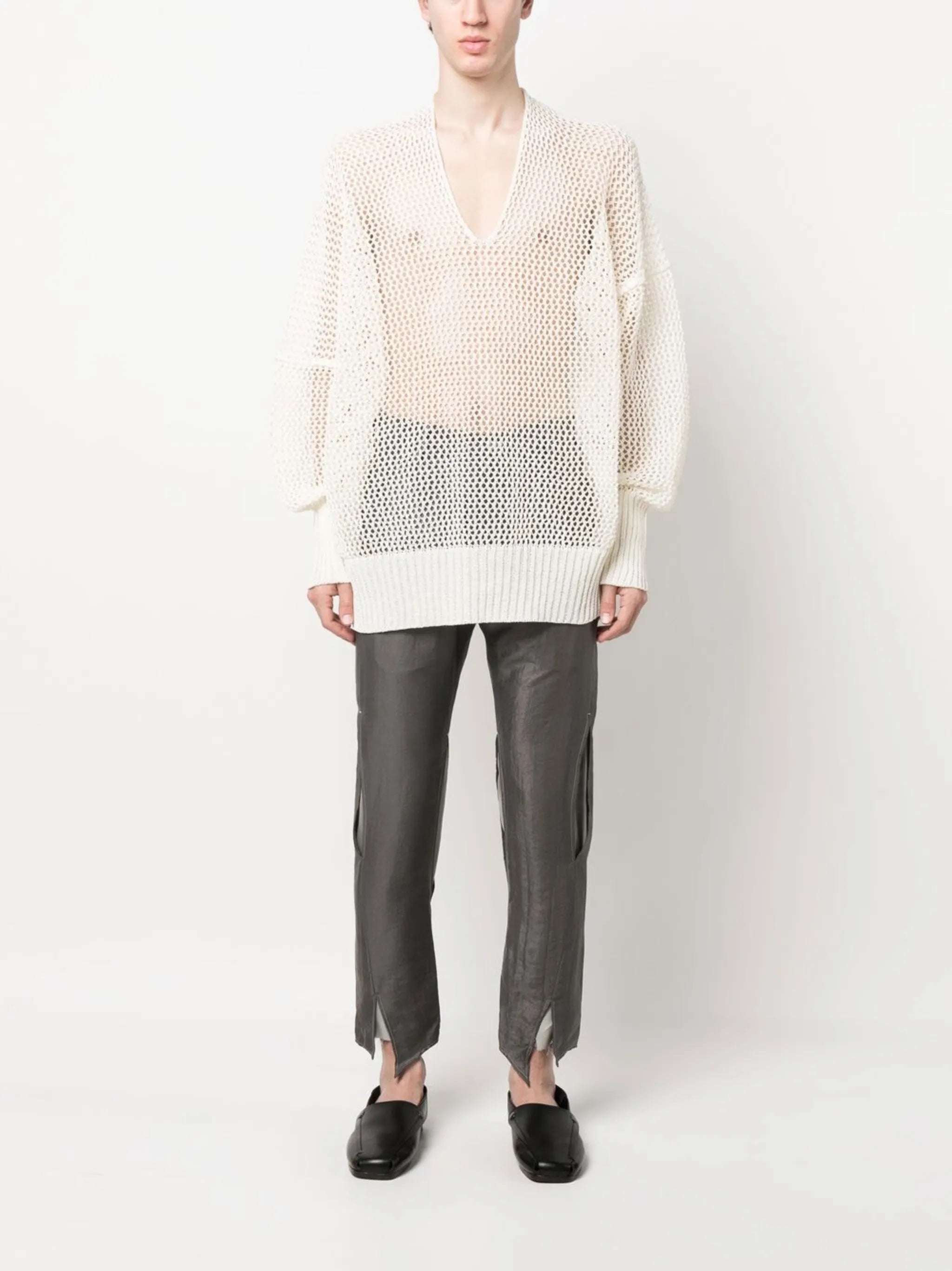 slim cut-out trousers