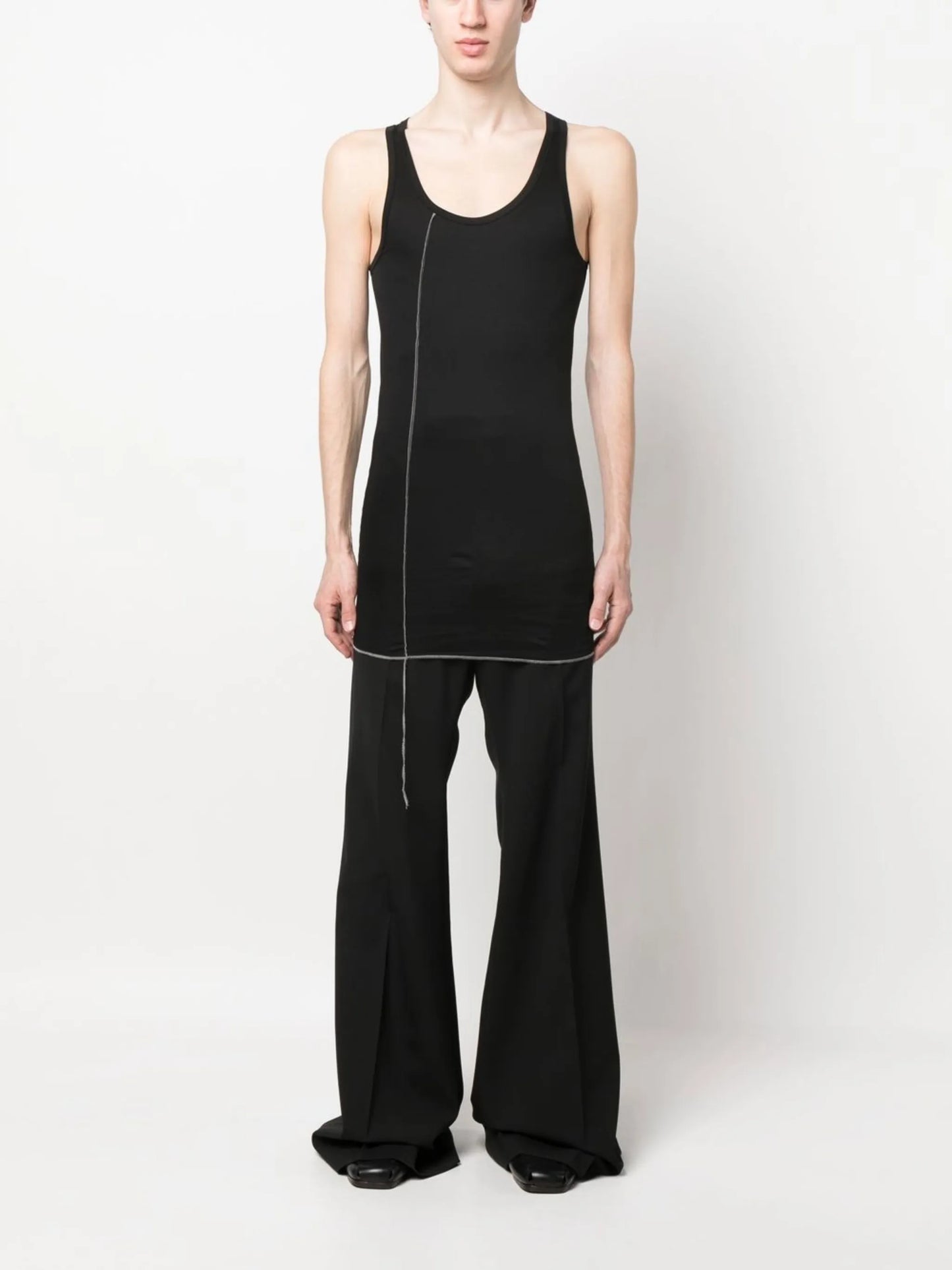 scoop-neck cotton tank top