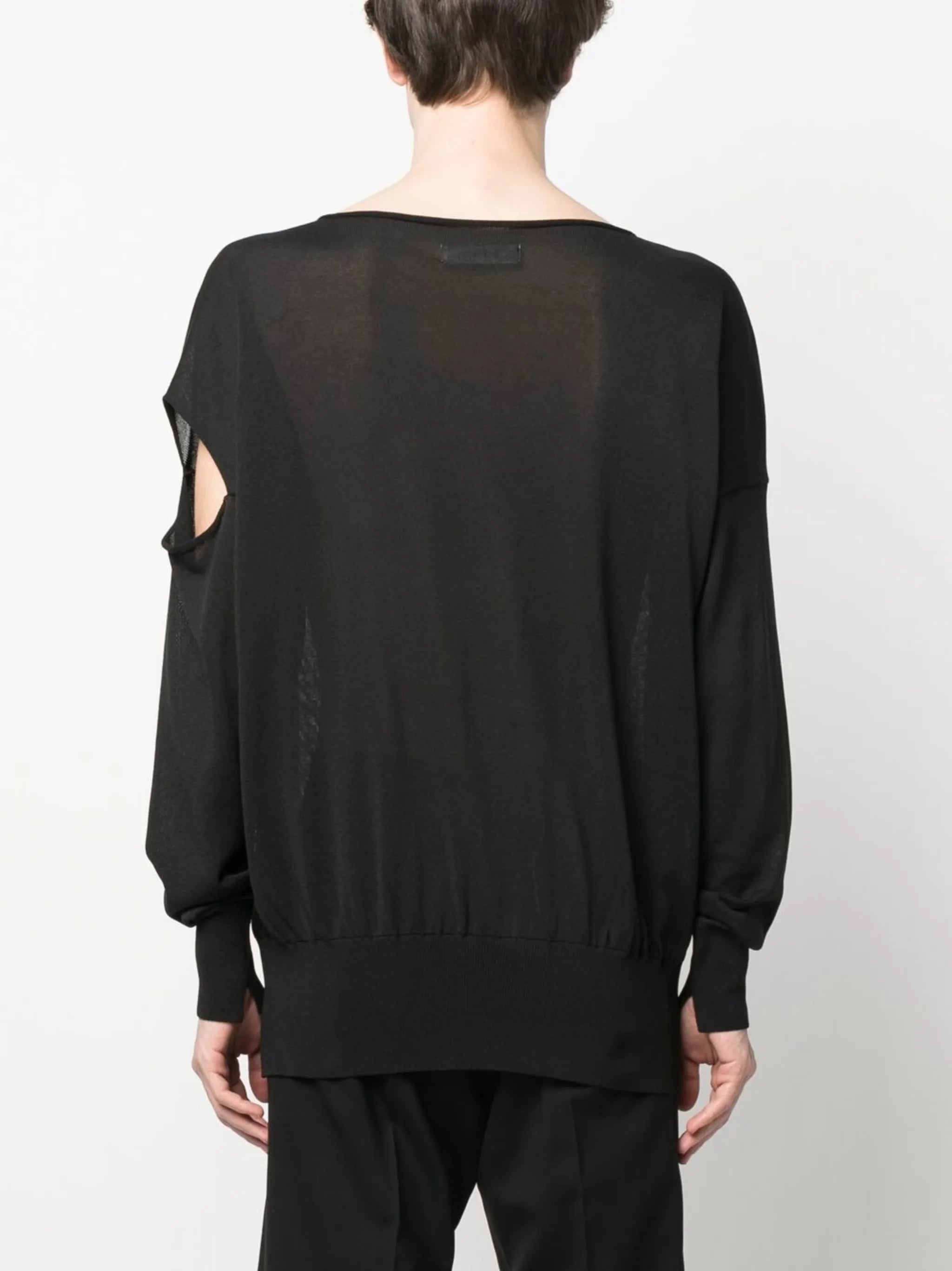 fine-knit wide-neck jumper