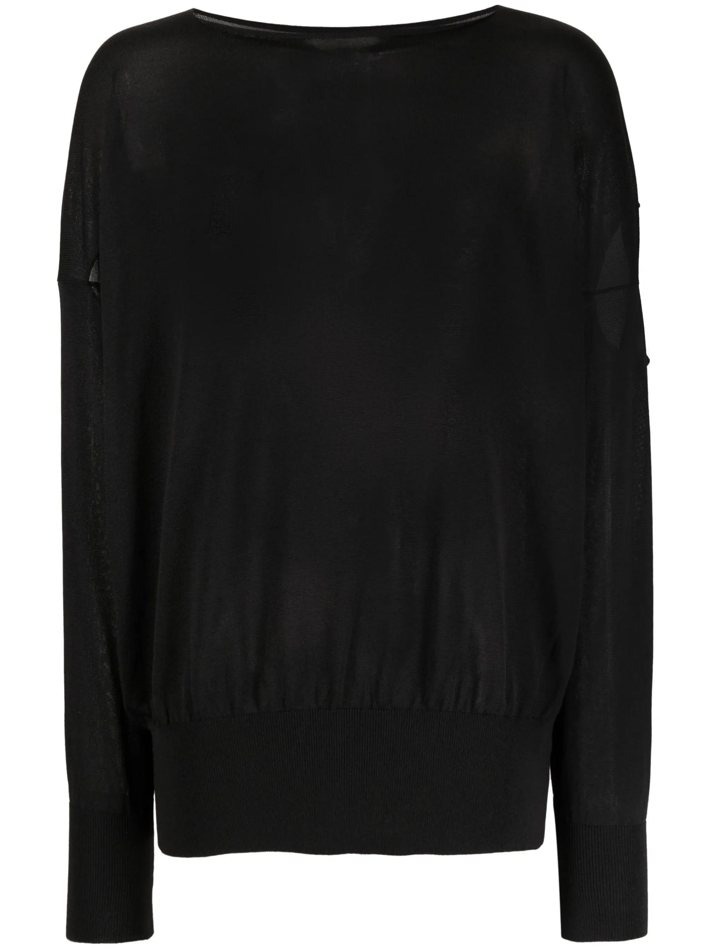 fine-knit wide-neck jumper