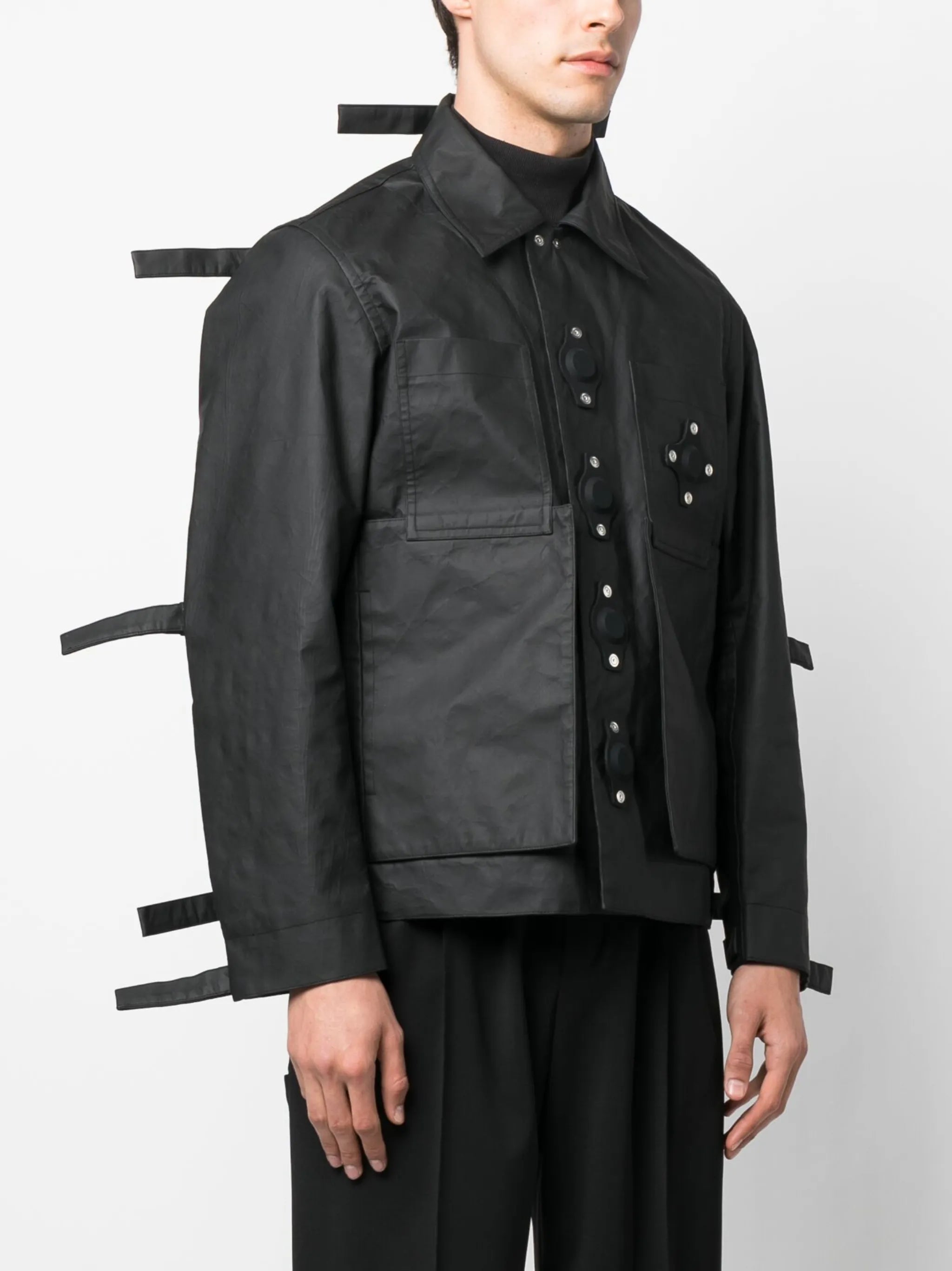 Tab eyelet strings bomber jacket