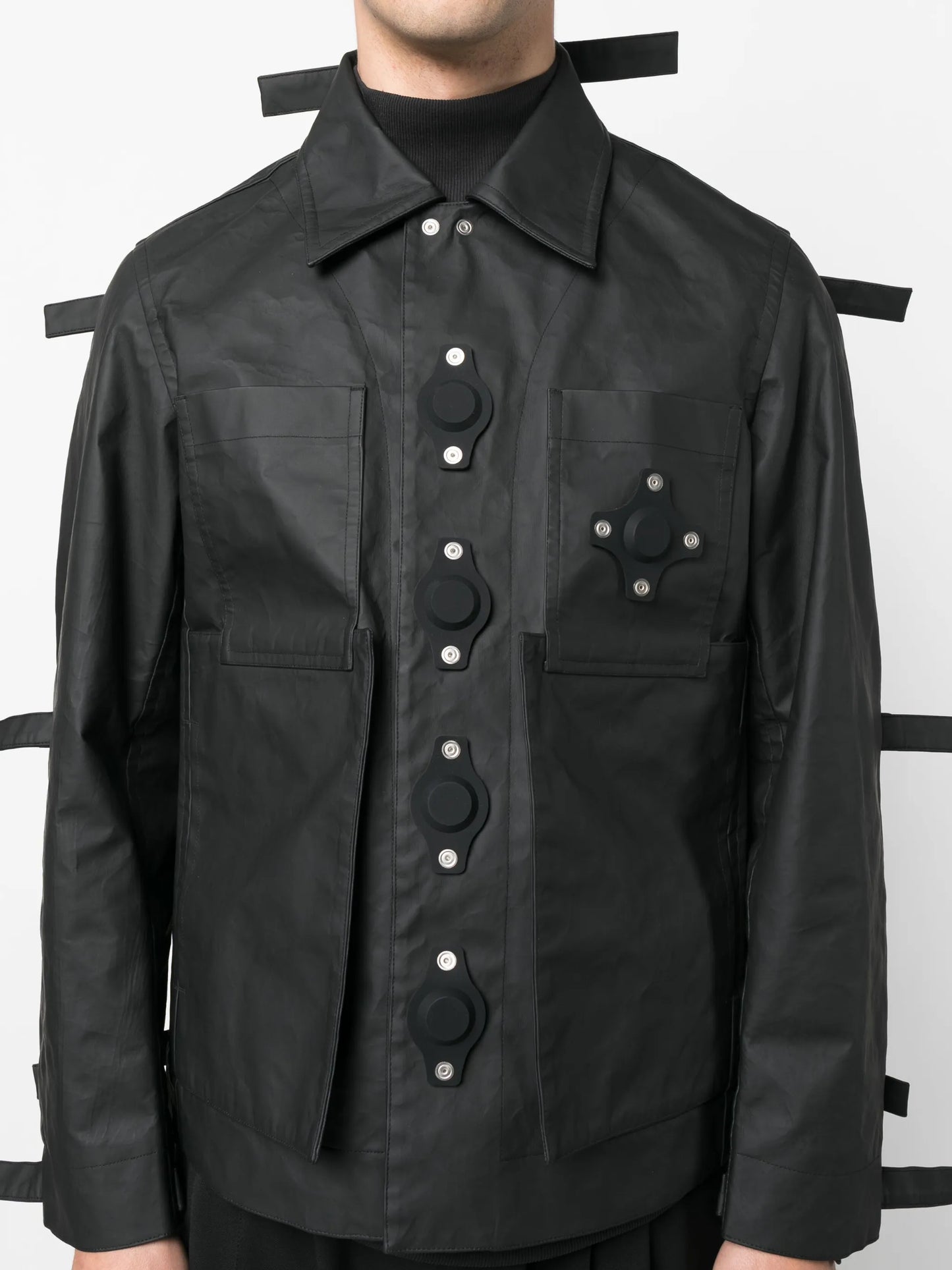 Tab eyelet strings bomber jacket