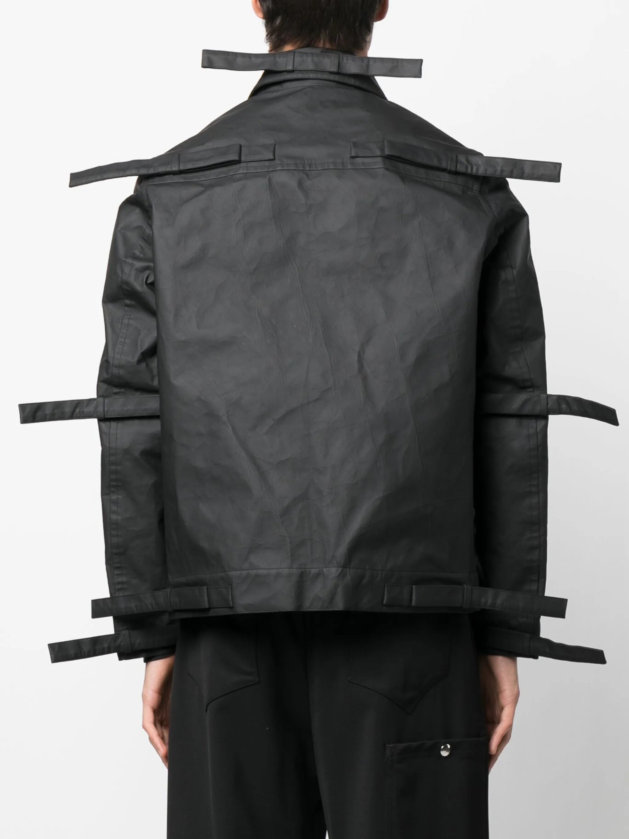 Tab eyelet strings bomber jacket